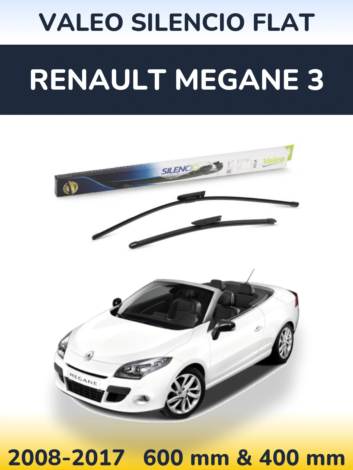 Ștergătoare Valeo Silencio Flat pentru Renault Megane 3