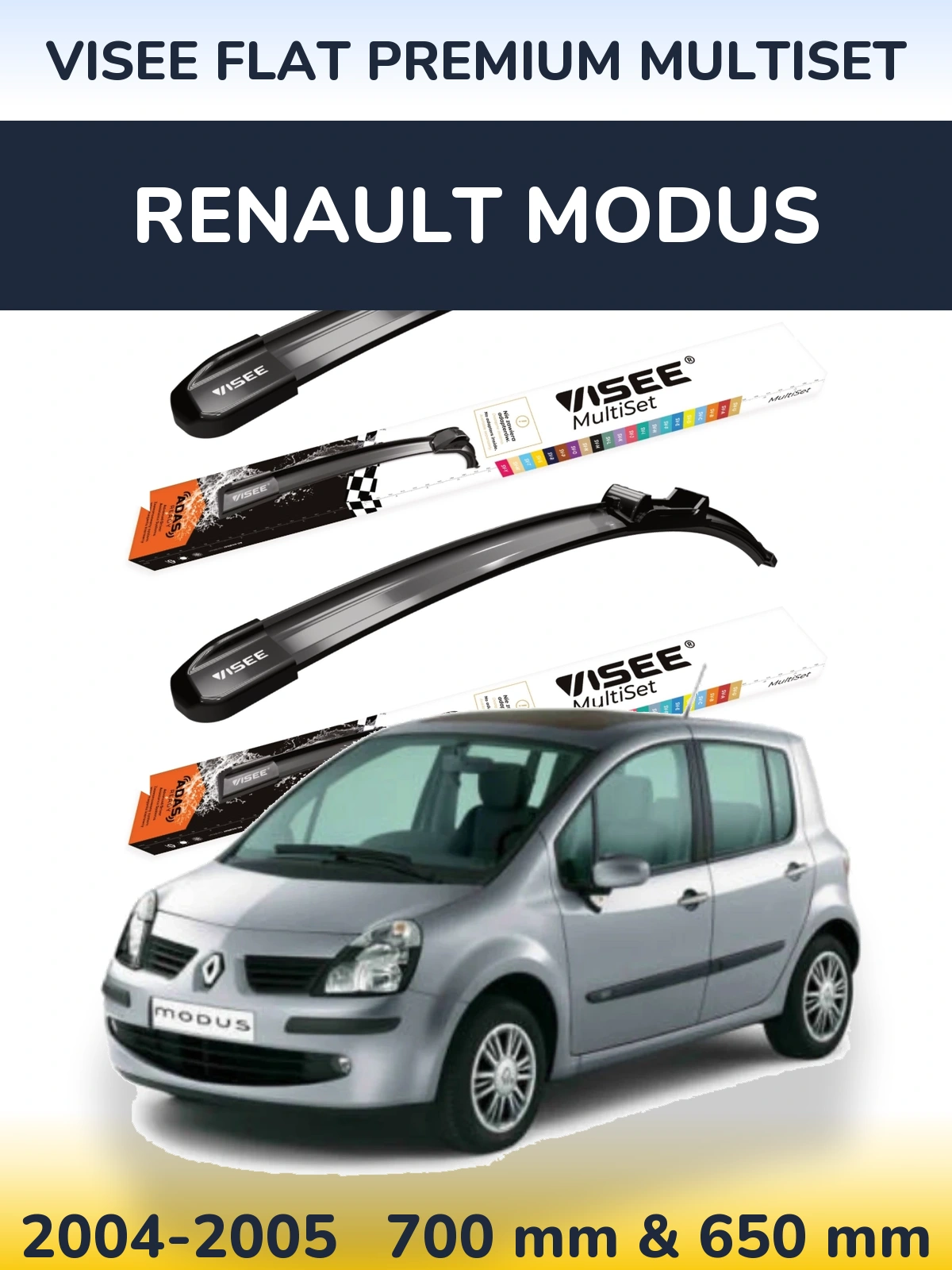 Ștergătoare VISEE FLAT PREMIUM MultiSet pentru Renault Modus