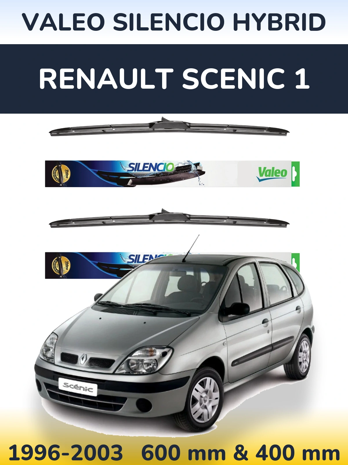 Ștergătoare Valeo Silencio Hybrid pentru Renault Scenic 1