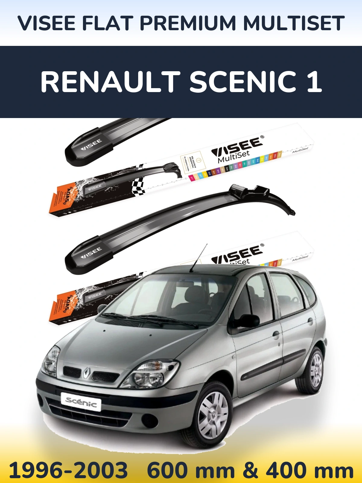Ștergătoare VISEE FLAT PREMIUM MultiSet pentru Renault Scenic 1