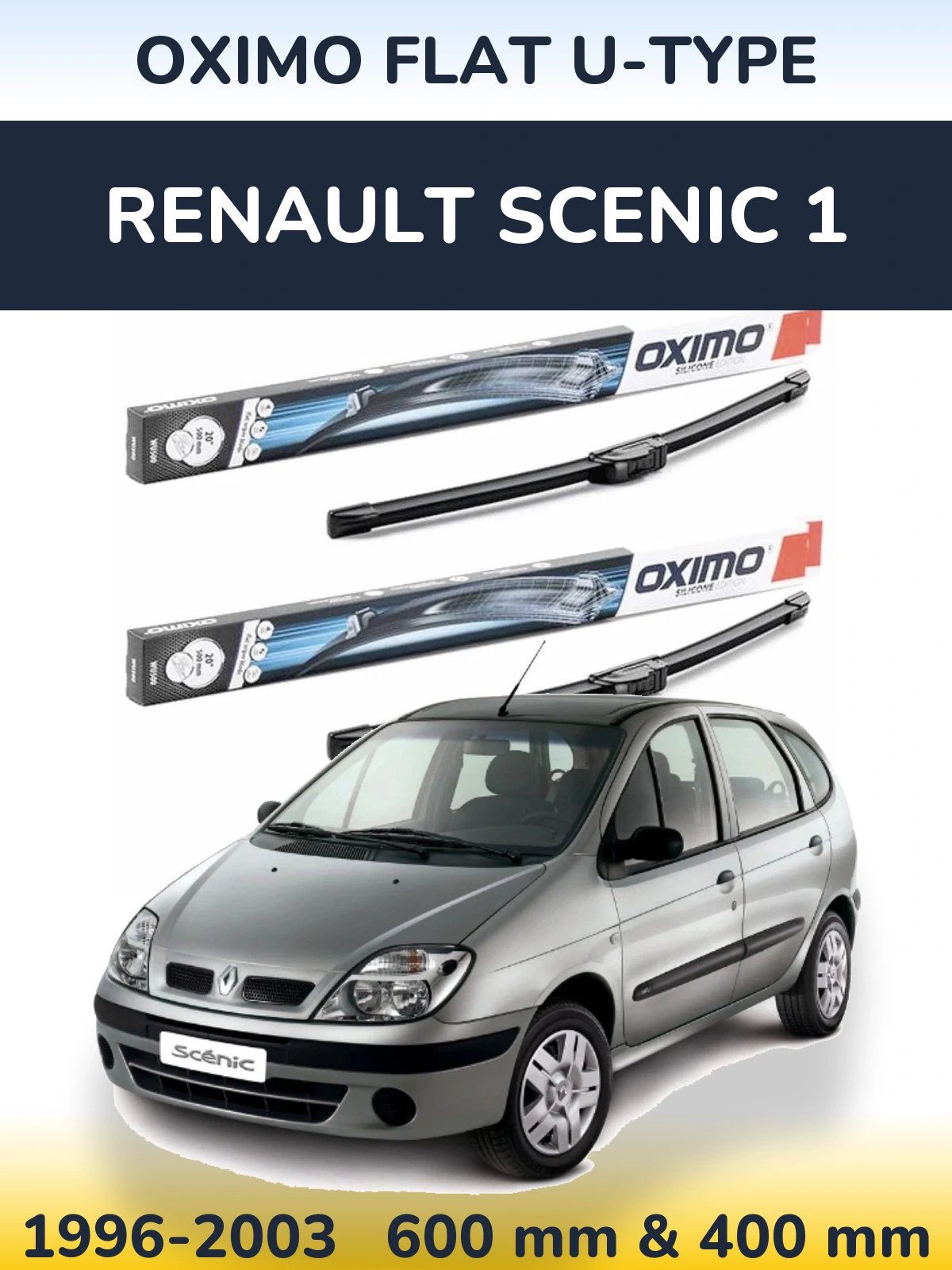 Ștergătoare Oximo Flat U-type pentru Renault Scenic 1