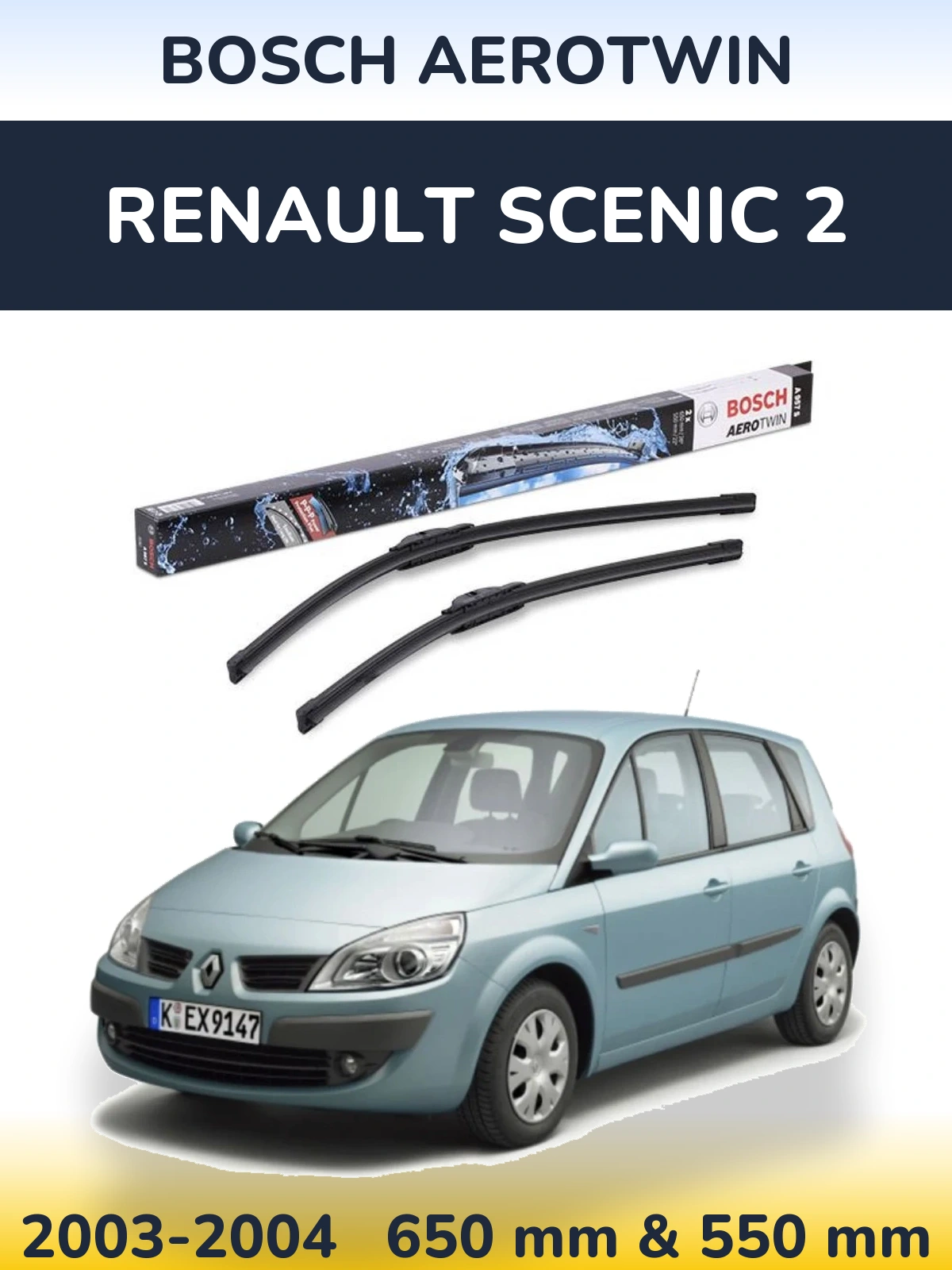 Ștergătoare BOSCH AeroTwin pentru Renault Scenic 2
