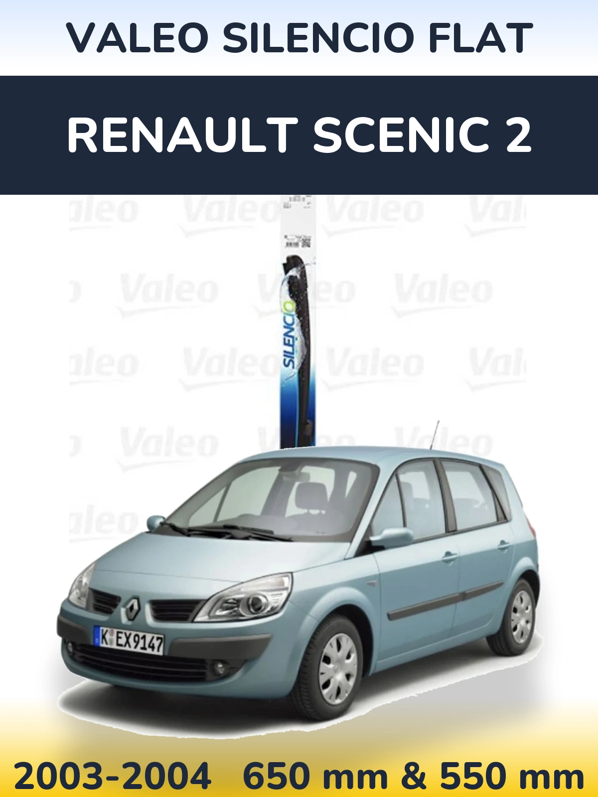Ștergătoare Valeo Silencio Flat pentru Renault Scenic 2