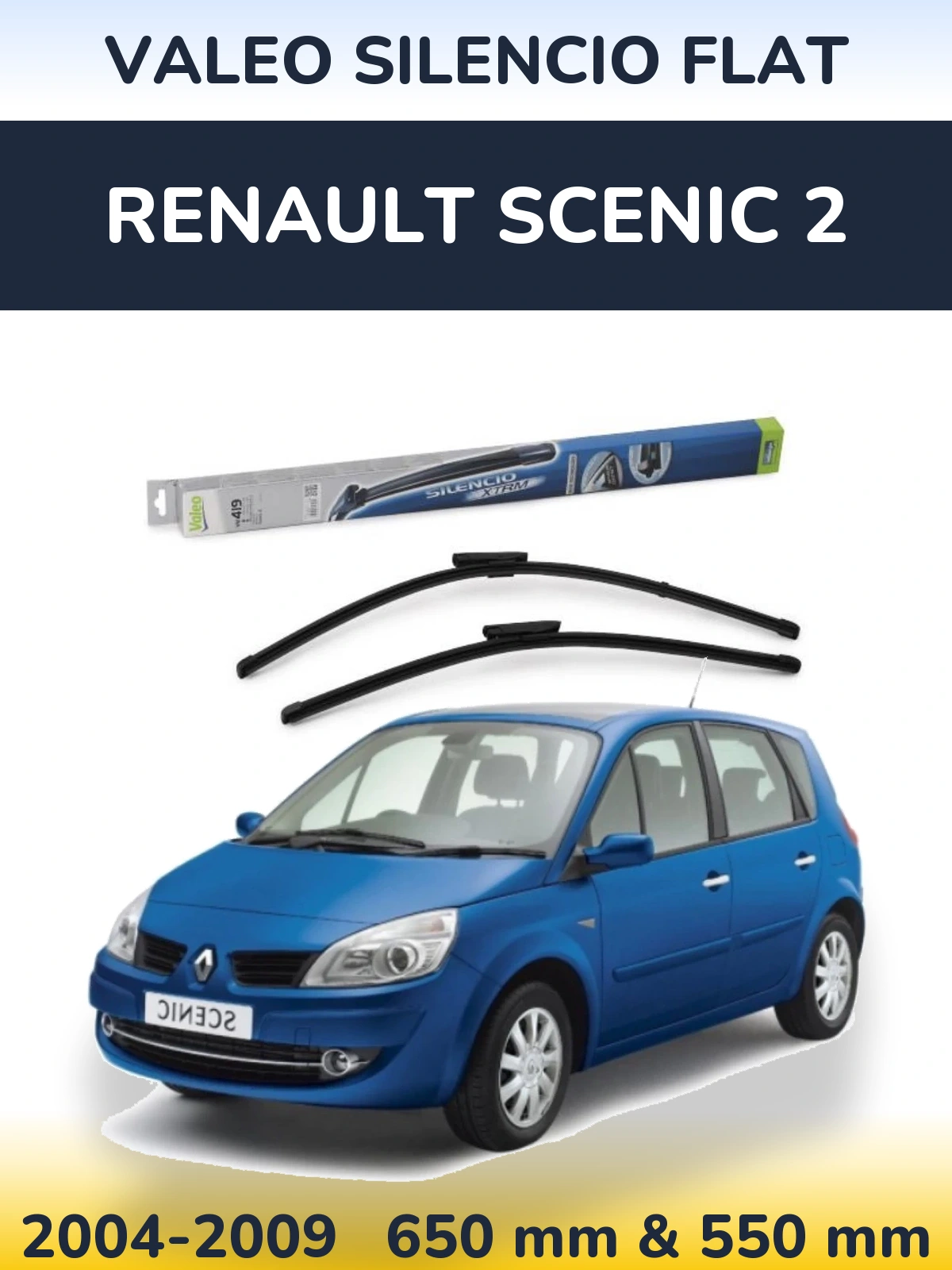 Ștergătoare Valeo Silencio Flat pentru Renault Scenic 2