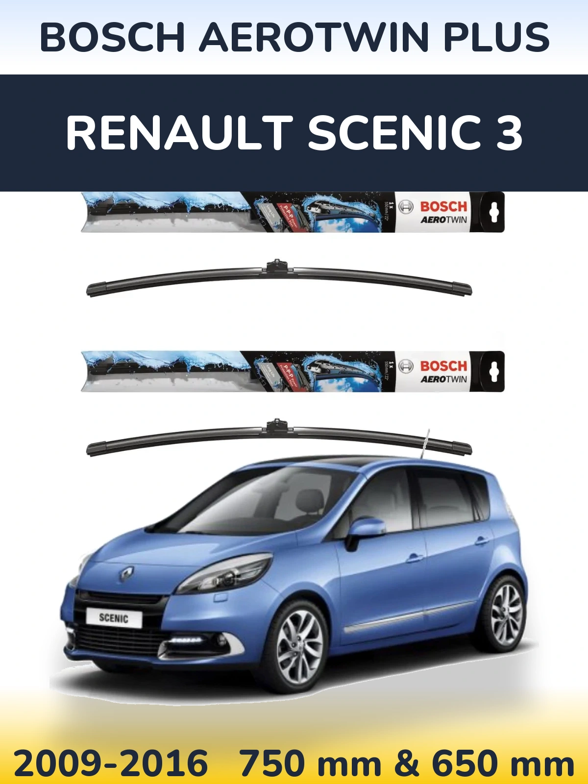 Ștergătoare BOSCH AeroTwin Plus pentru Renault Scenic 3