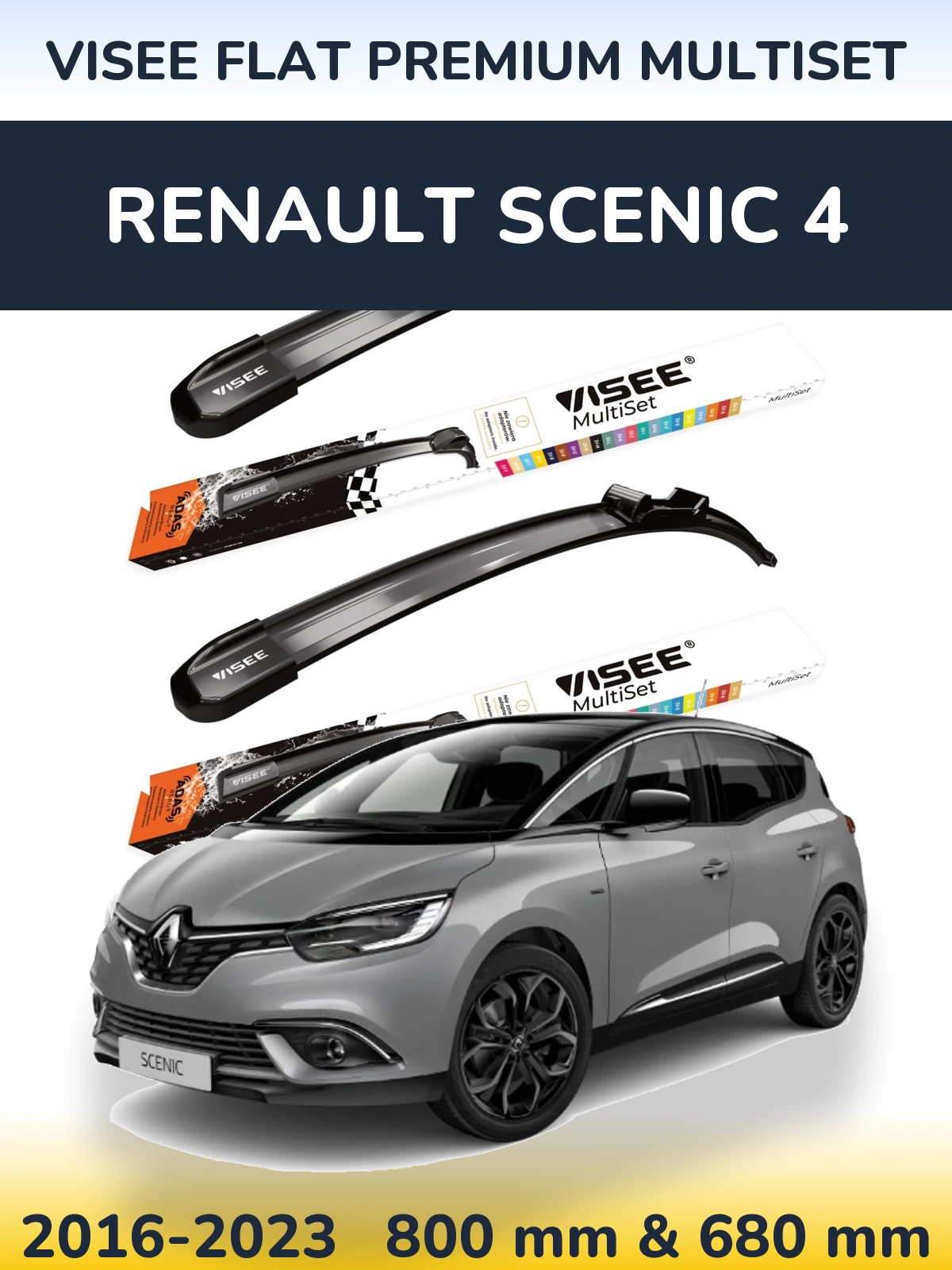 Ștergătoare VISEE FLAT PREMIUM MultiSet pentru Renault Scenic 4
