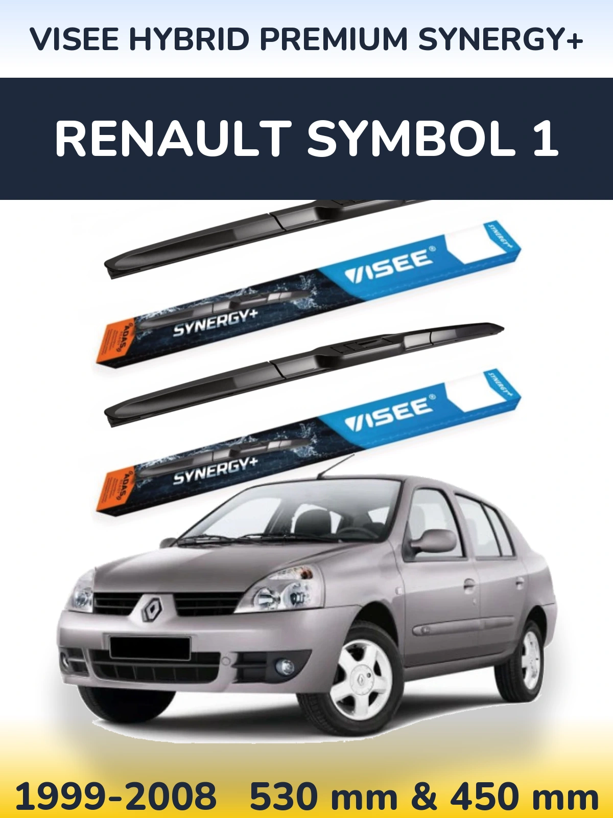 Ștergătoare VISEE HYBRID PREMIUM SYNERGY+ pentru Renault Symbol 1