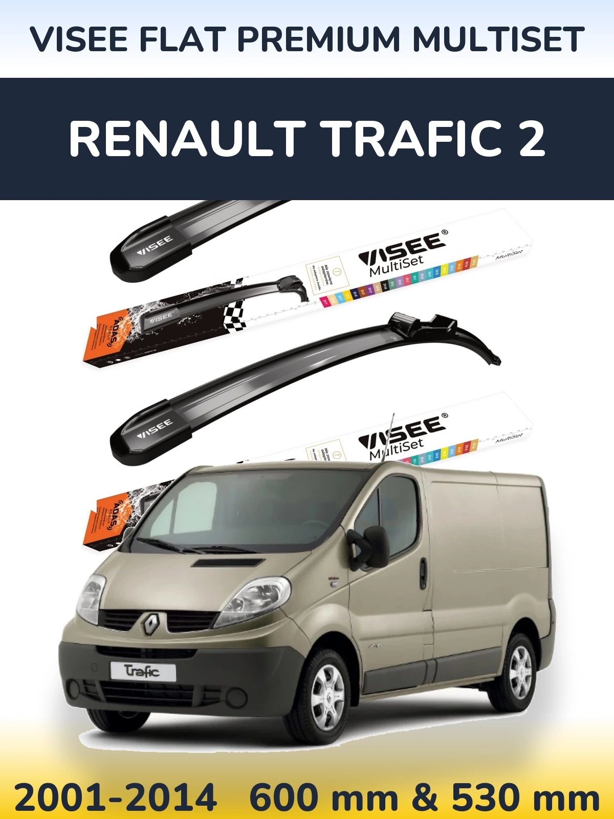 Ștergătoare VISEE FLAT PREMIUM MultiSet pentru Renault Trafic 2