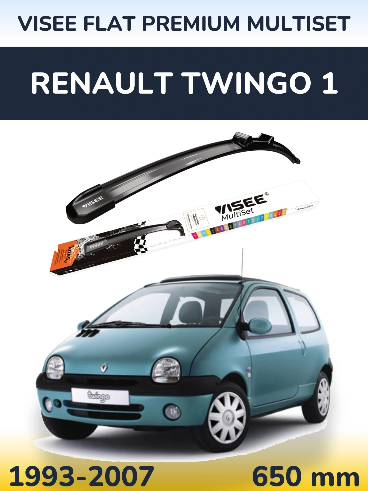 Ștergătoare VISEE FLAT PREMIUM MultiSet pentru Renault Twingo 1