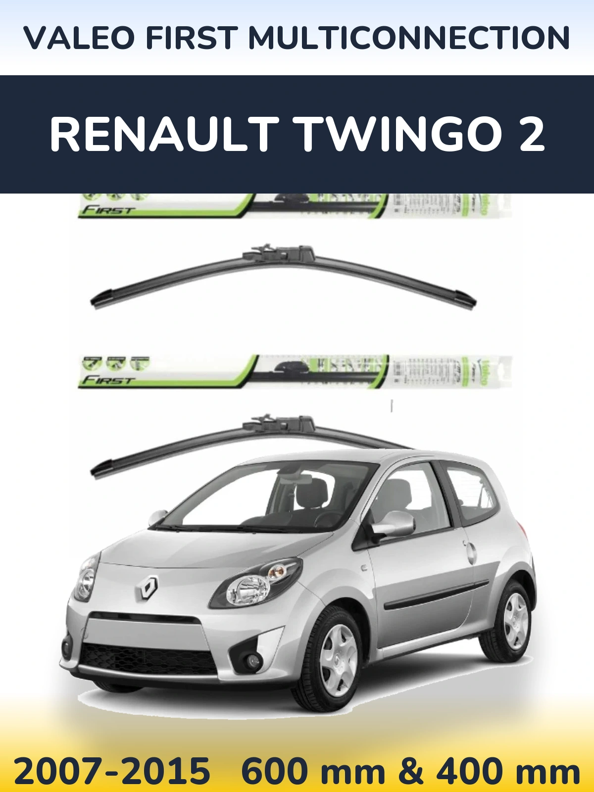 Комплект передних дворников Valeo First MultiConnection 600 & 400 мм для Renault Twingo 2 2007-2015