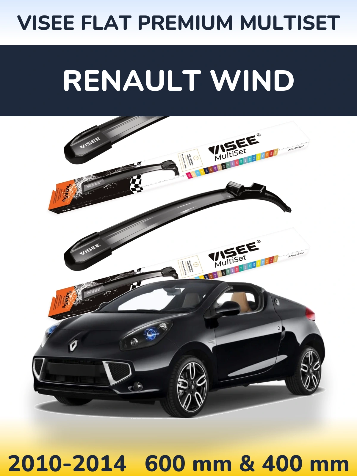 Ștergătoare VISEE FLAT PREMIUM MultiSet pentru Renault Wind