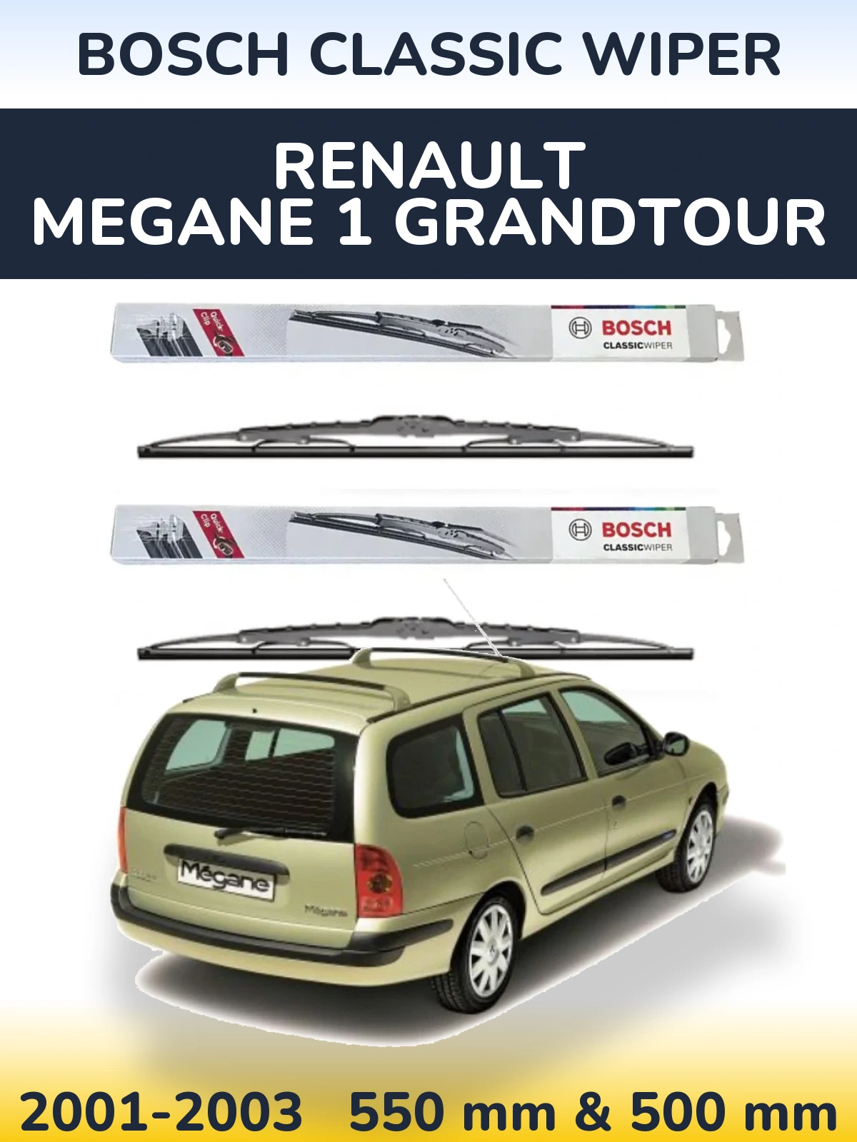 Ștergătoare BOSCH Classic Wiper pentru Renault Megane 1 Grandtour