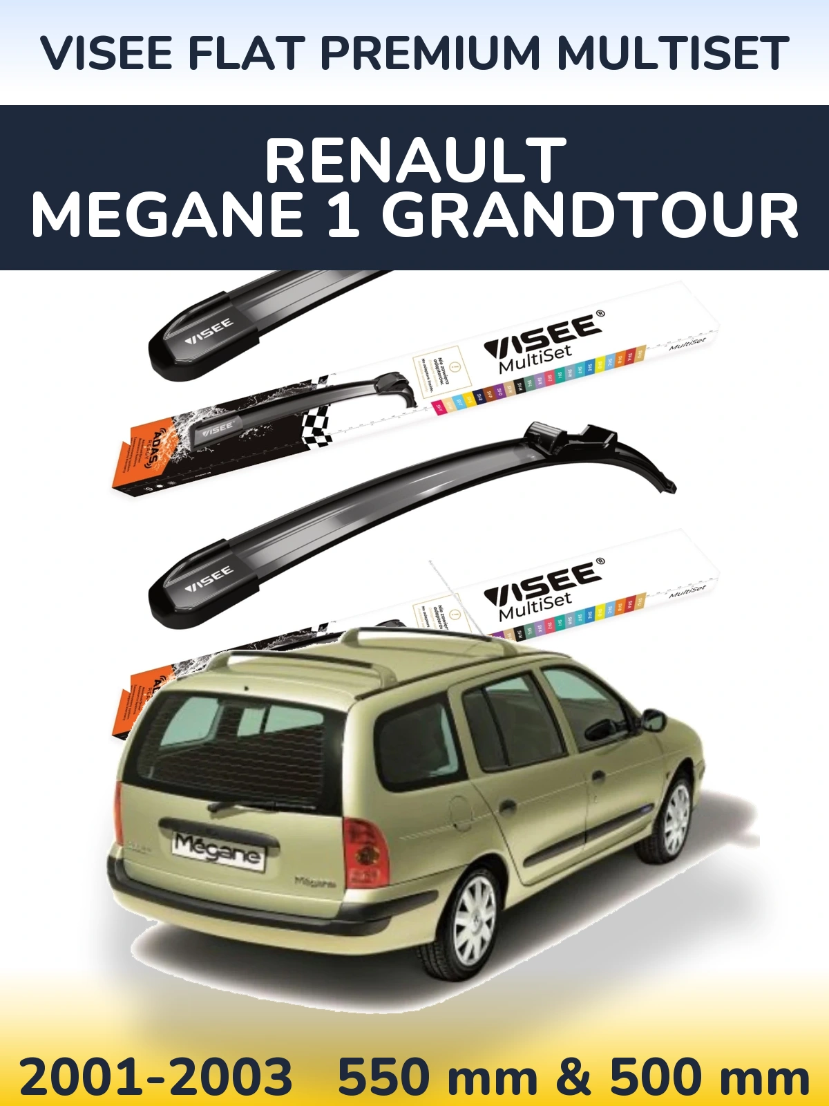 Ștergătoare VISEE FLAT PREMIUM MultiSet pentru Renault Megane 1 Grandtour