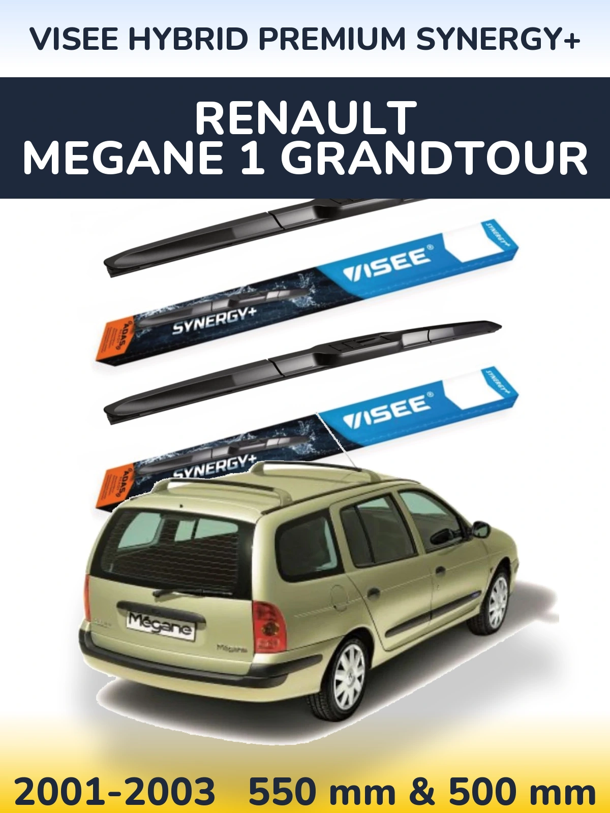 Ștergătoare VISEE HYBRID PREMIUM SYNERGY+ pentru Renault Megane 1 Grandtour
