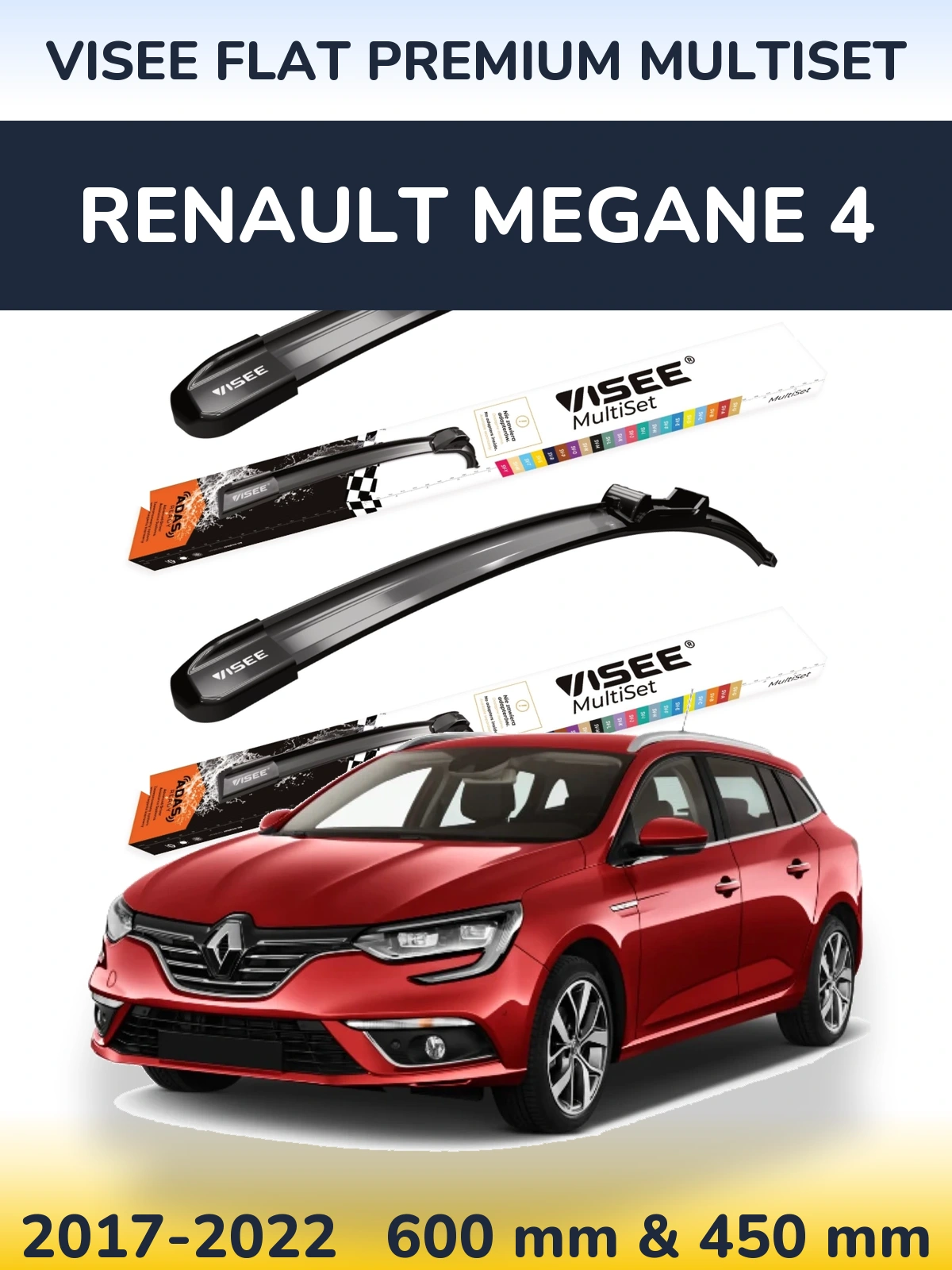 Ștergătoare VISEE FLAT PREMIUM MultiSet pentru Renault Megane 4