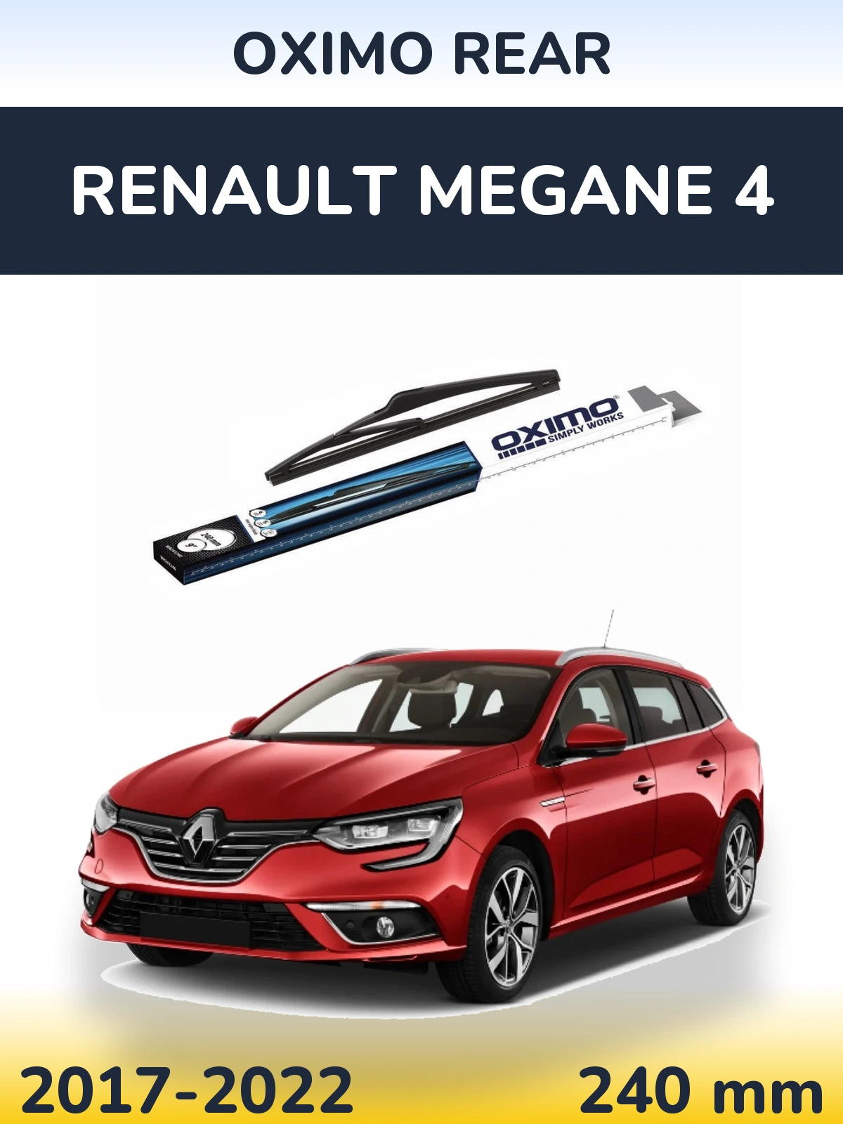 Задний дворник Oximo Rear 240 мм для Renault Megane 4 2017-2022
