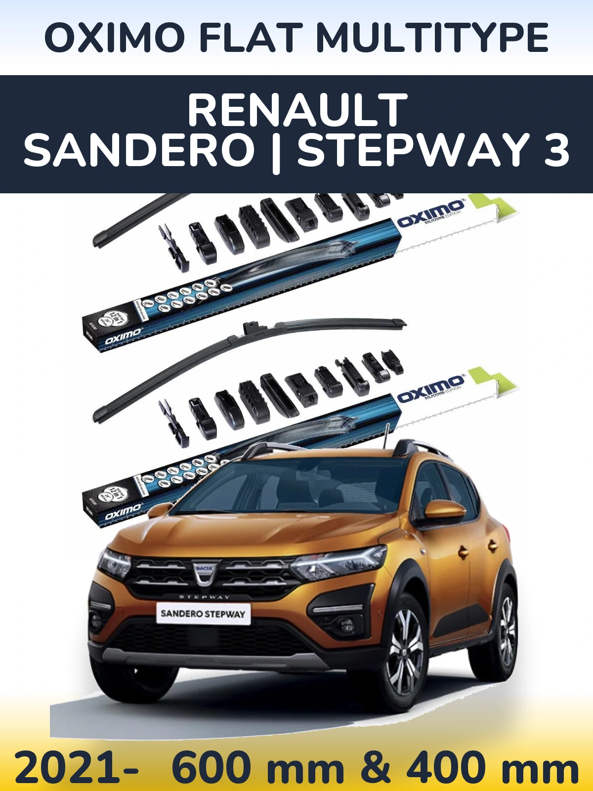 Ștergătoare Oximo Flat MultiTipe pentru Renault Sandero | Stepway 3