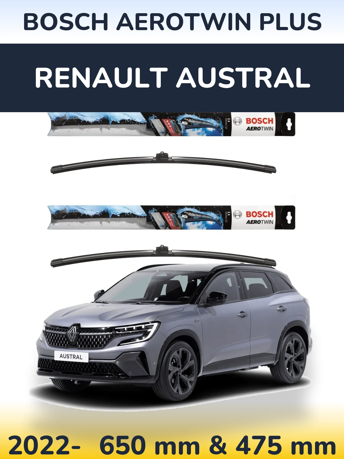 Ștergătoare BOSCH AeroTwin Plus pentru Renault Austral