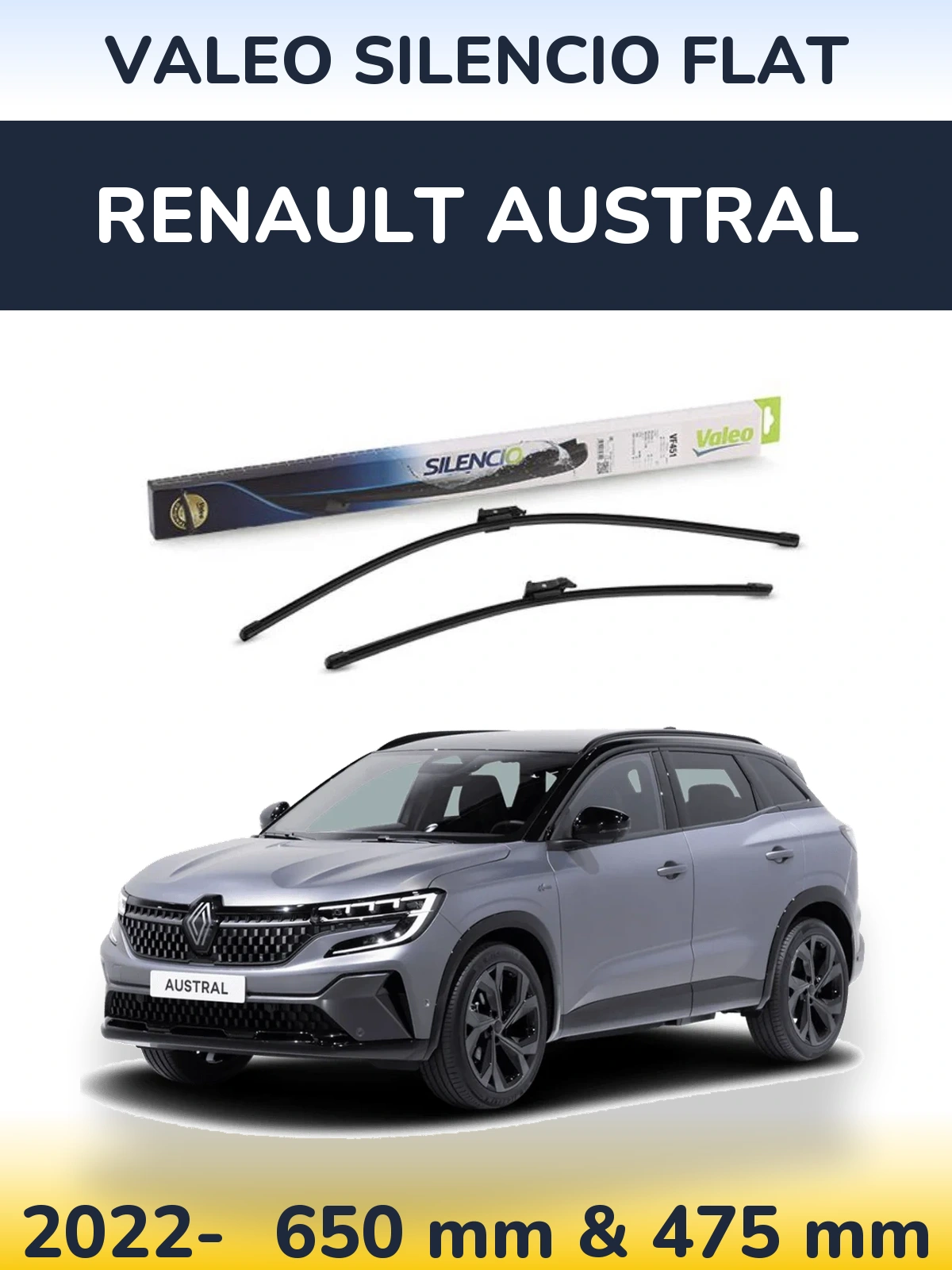 Ștergătoare Valeo Silencio Flat pentru Renault Austral