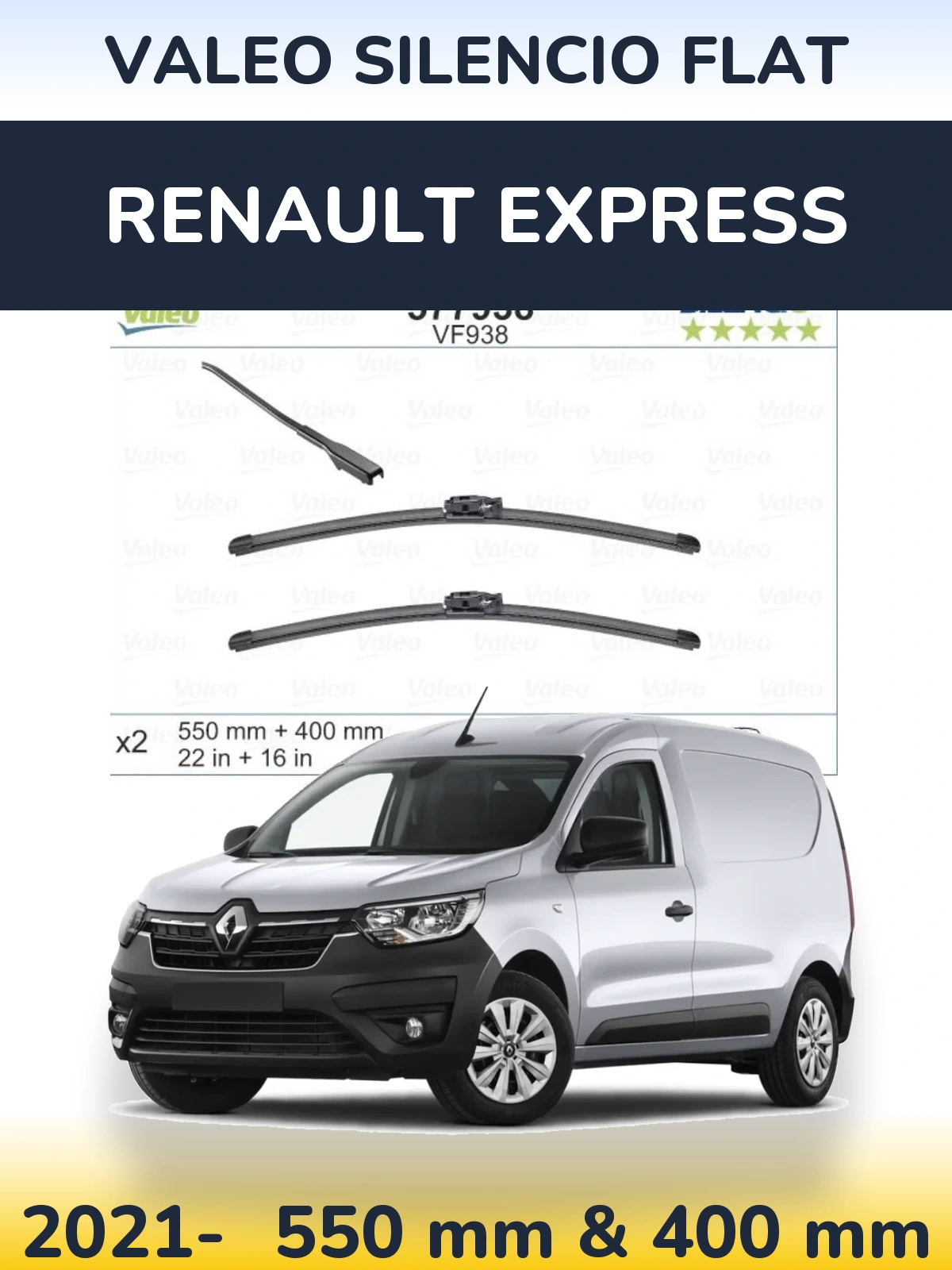 Ștergătoare Valeo Silencio Flat pentru Renault Express