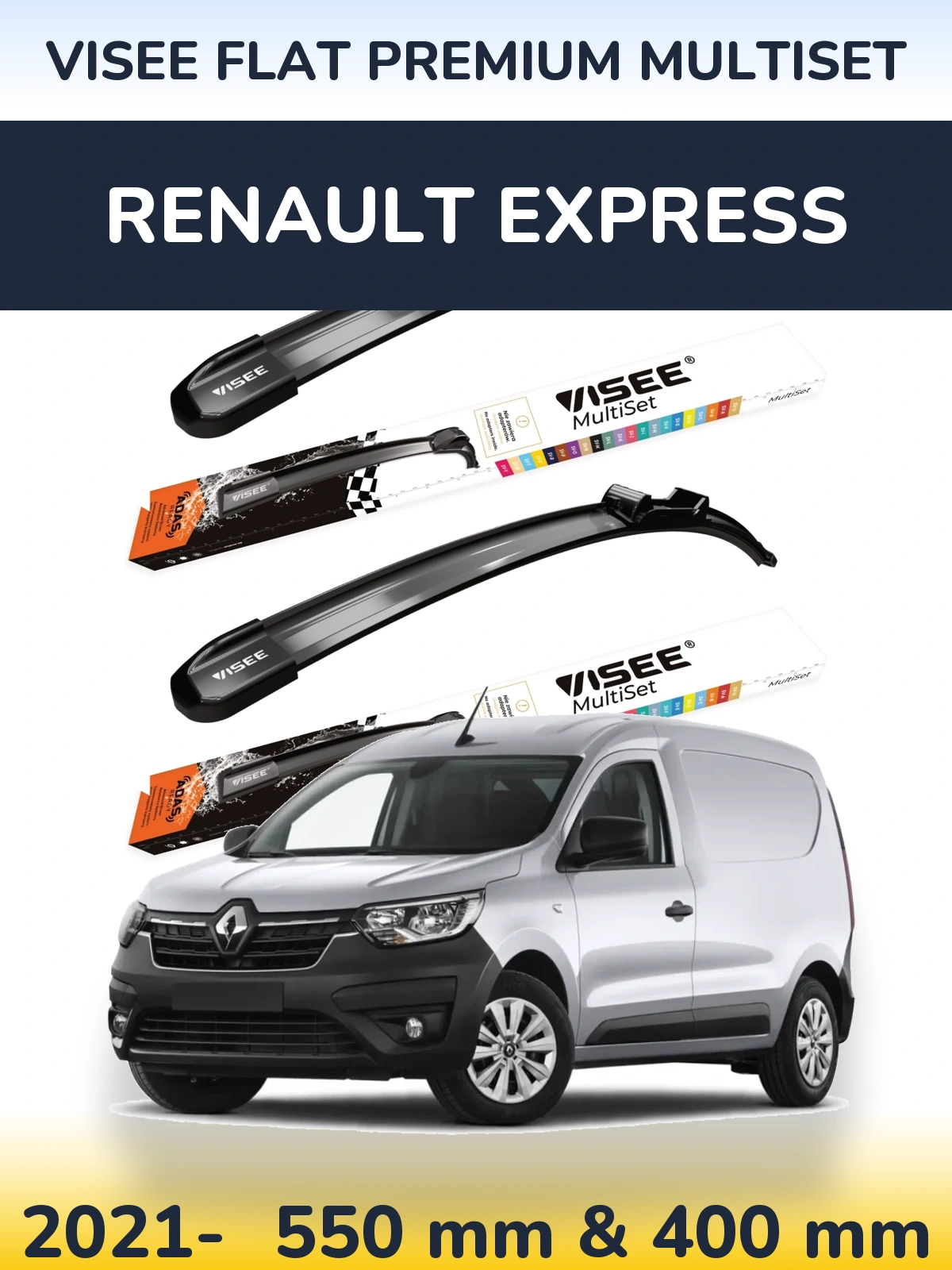 Ștergătoare VISEE FLAT PREMIUM MultiSet pentru Renault Express