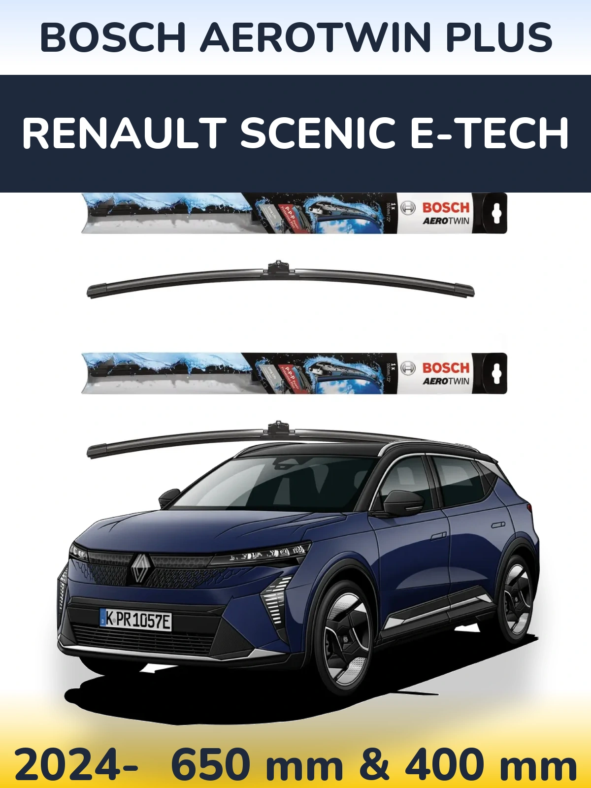 Ștergătoare BOSCH AeroTwin Plus pentru Renault Scenic E-Tech