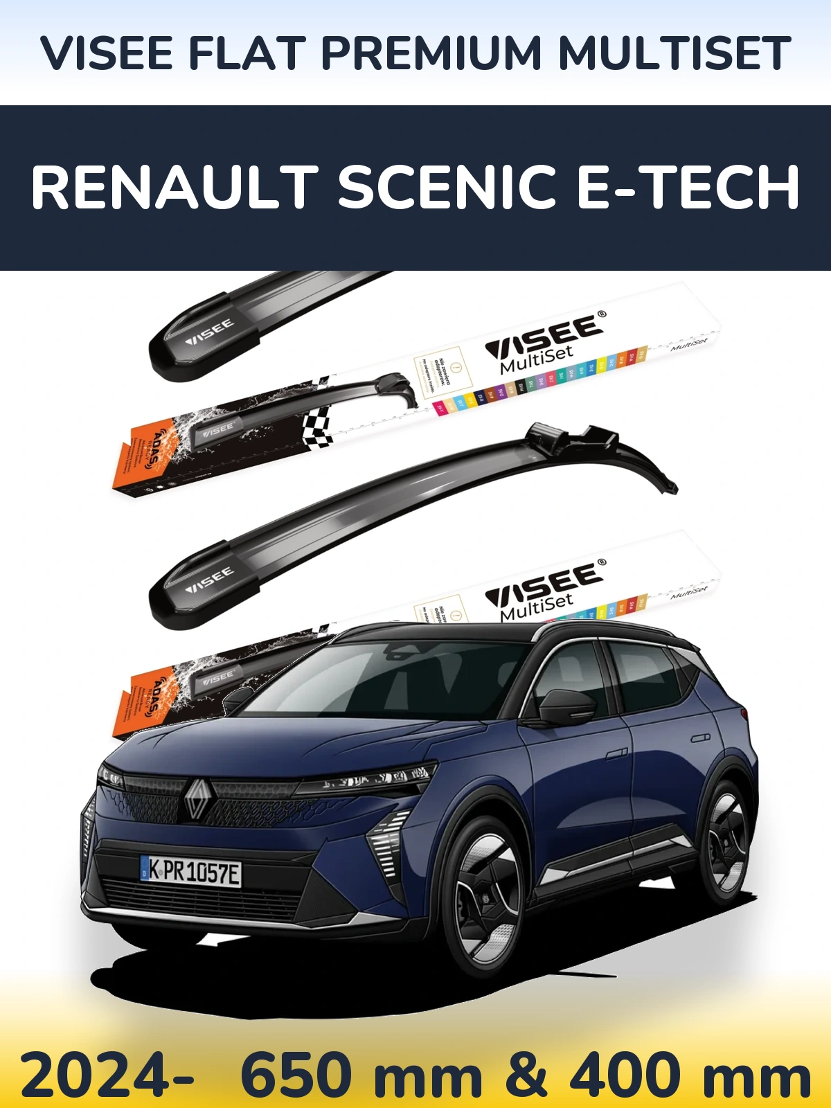 Ștergătoare VISEE FLAT PREMIUM MultiSet pentru Renault Scenic E-Tech
