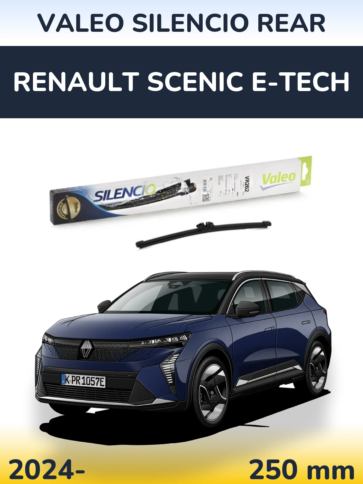 Задний дворник Valeo Silencio Rear 240 мм для Renault Scenic E-Tech 2024-2026