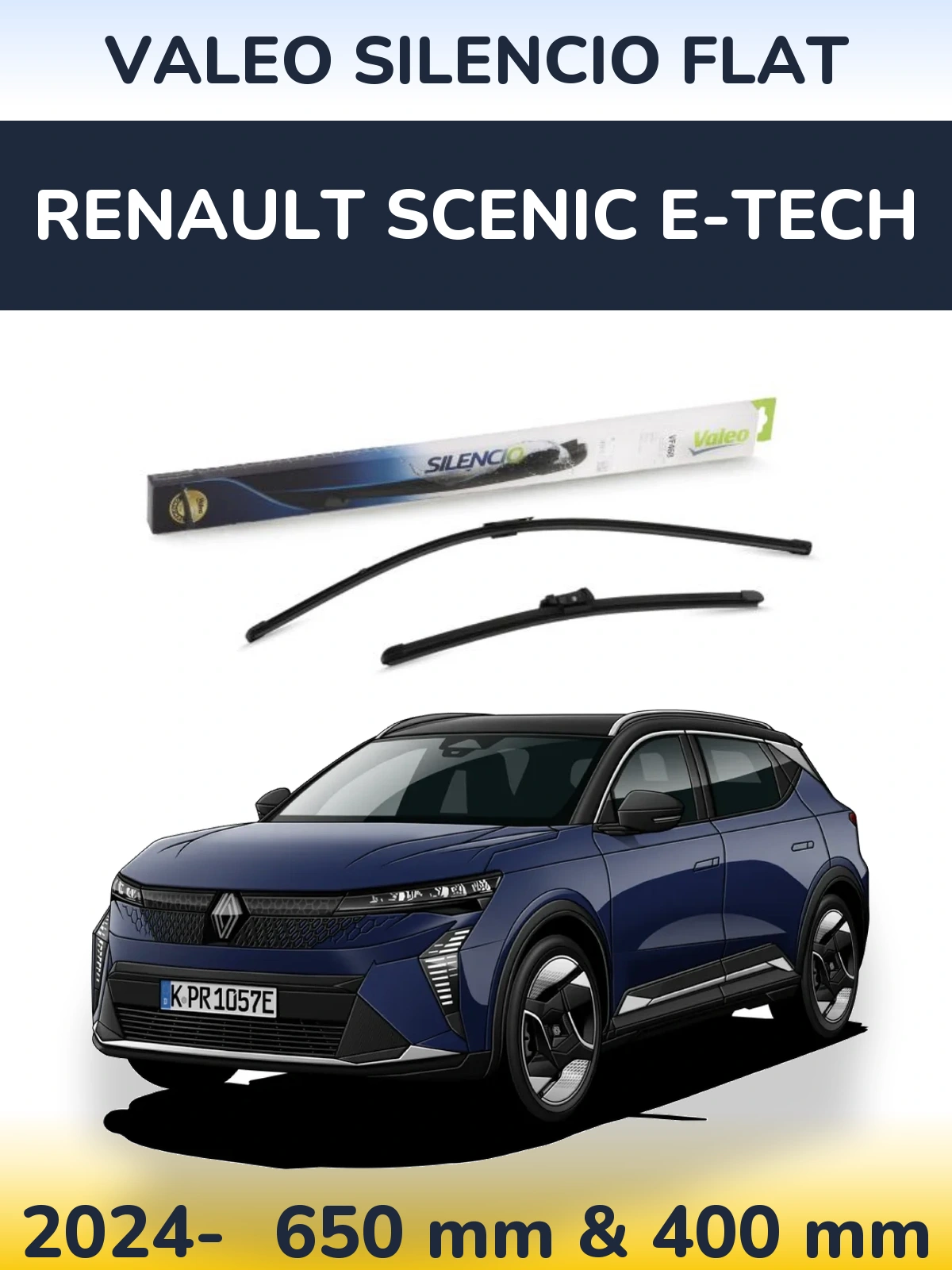 Ștergătoare Valeo Silencio Flat pentru Renault Scenic E-Tech