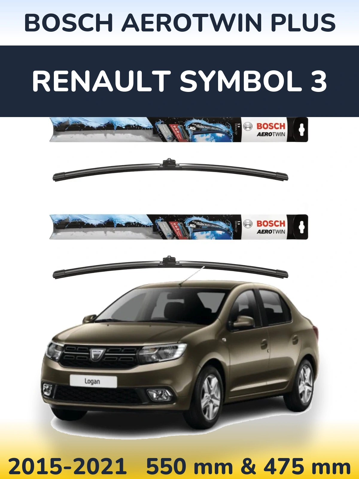 Ștergătoare BOSCH AeroTwin Plus pentru Renault Symbol 3