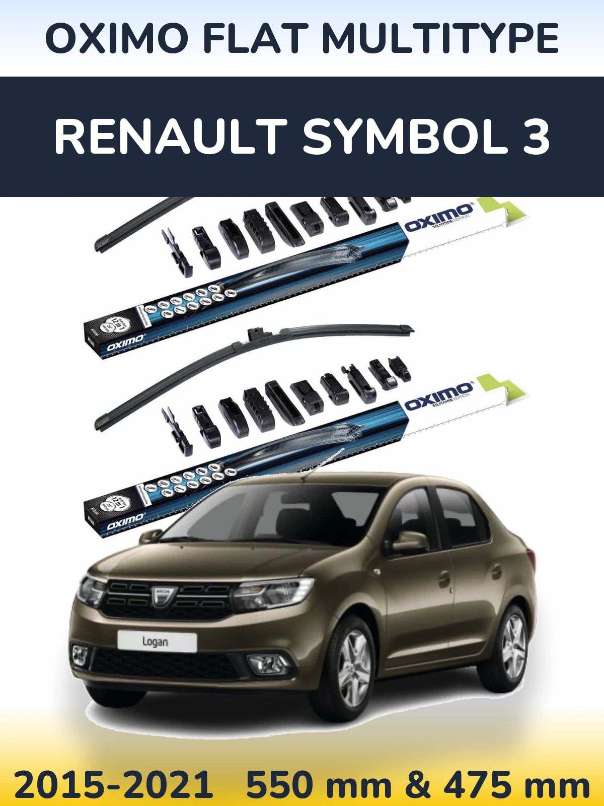Ștergătoare Oximo Flat MultiTipe pentru Renault Symbol 3