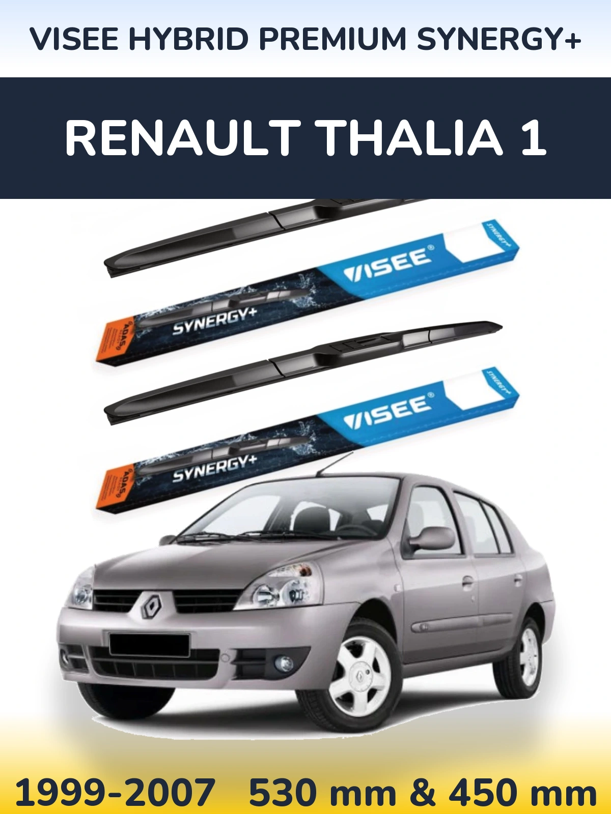 Ștergătoare VISEE HYBRID PREMIUM SYNERGY+ pentru Renault Thalia 1