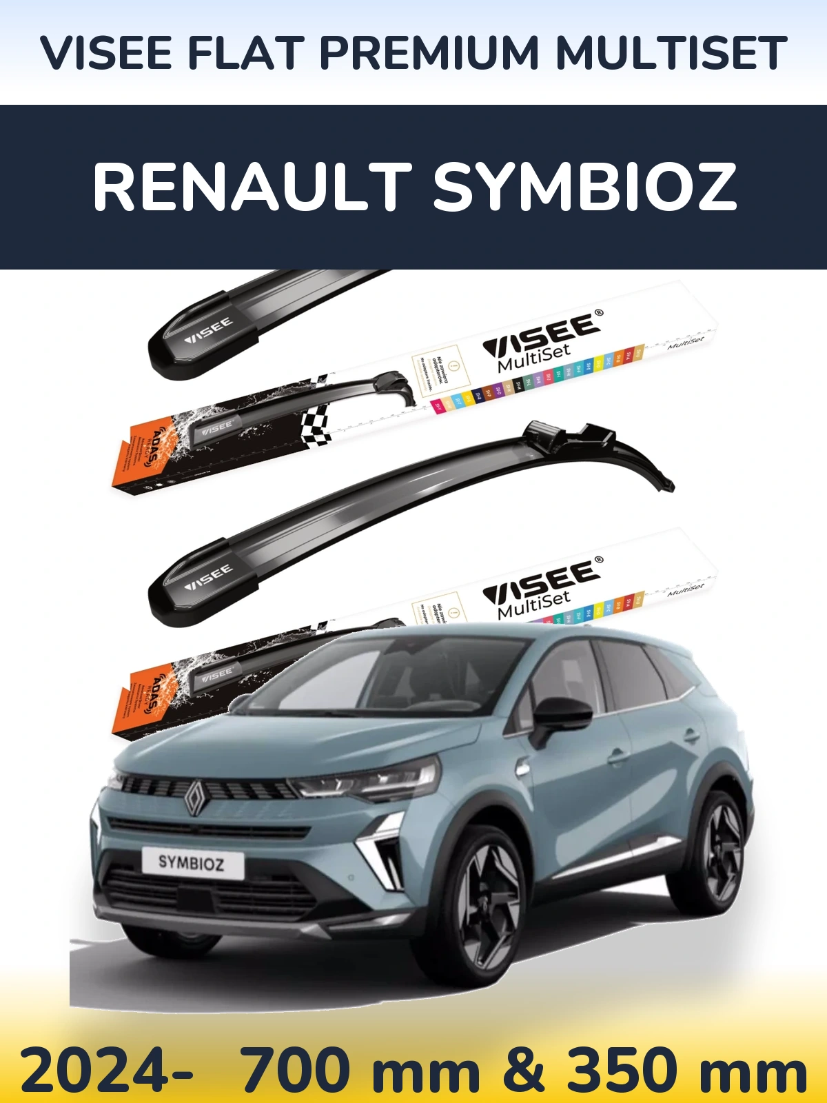 Ștergătoare VISEE FLAT PREMIUM MultiSet pentru Renault Symbioz