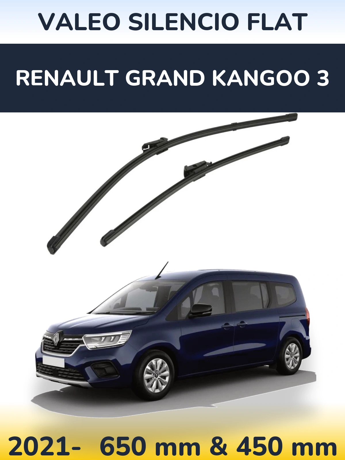 Ștergătoare Valeo Silencio Flat pentru Renault Grand Kangoo 3