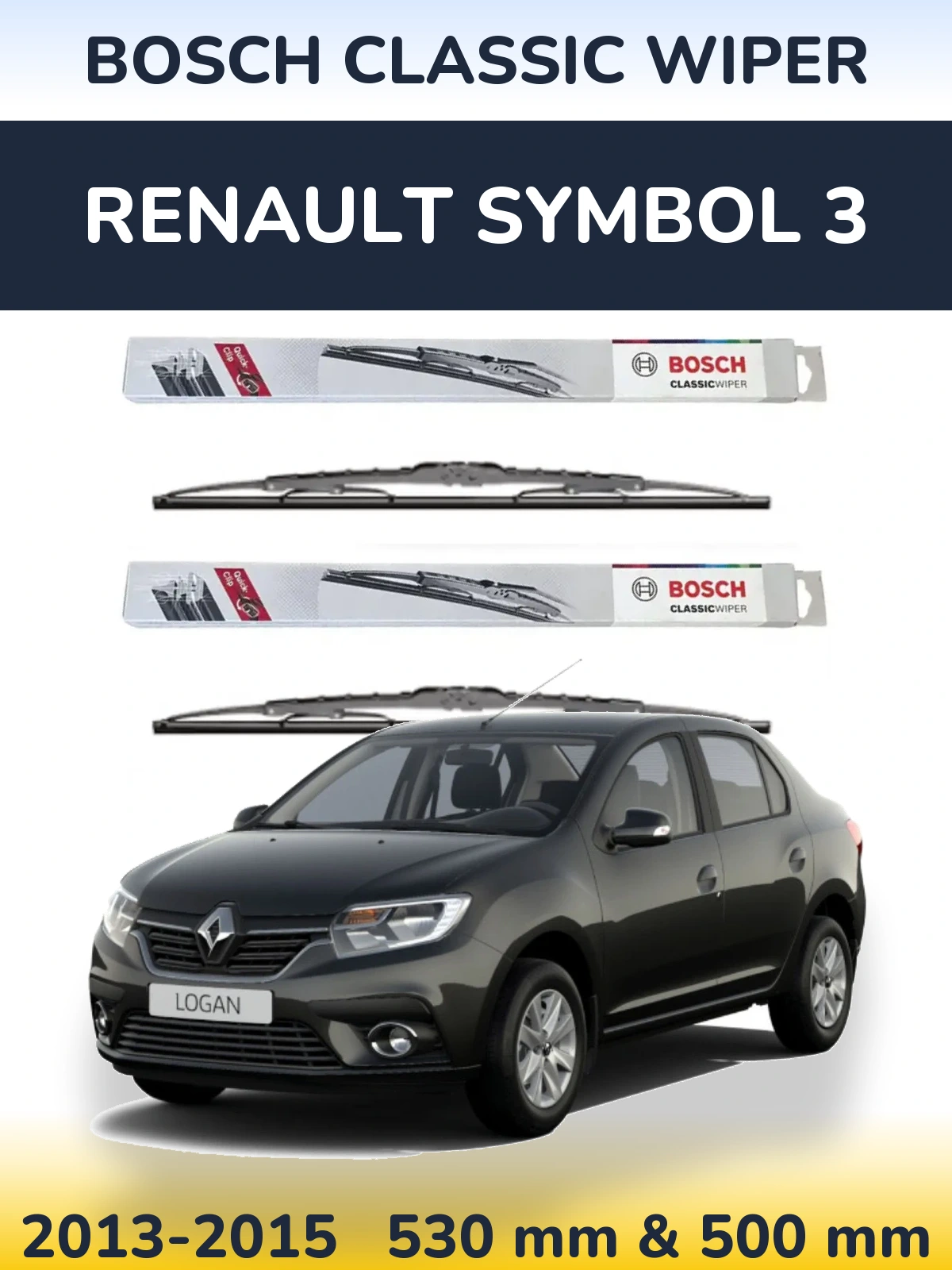 Ștergătoare BOSCH Classic Wiper pentru Renault Symbol 3