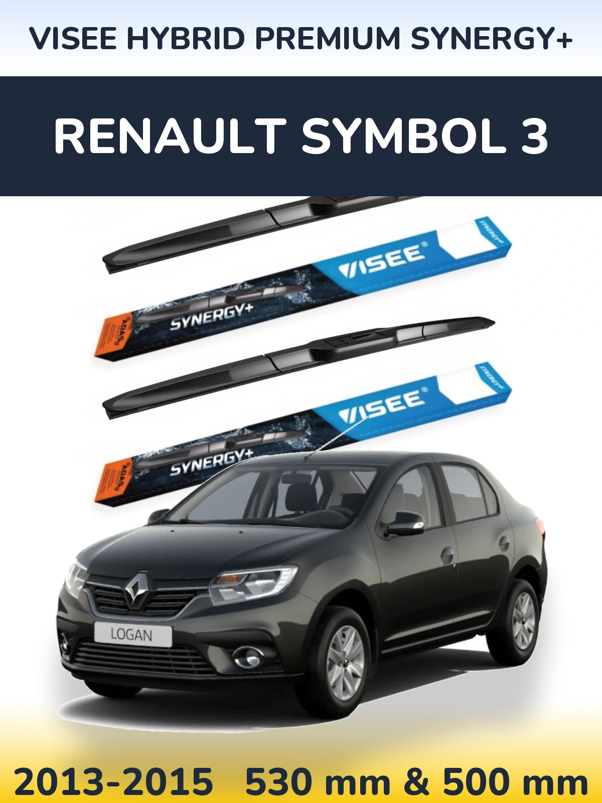 Ștergătoare VISEE HYBRID PREMIUM SYNERGY+ pentru Renault Symbol 3