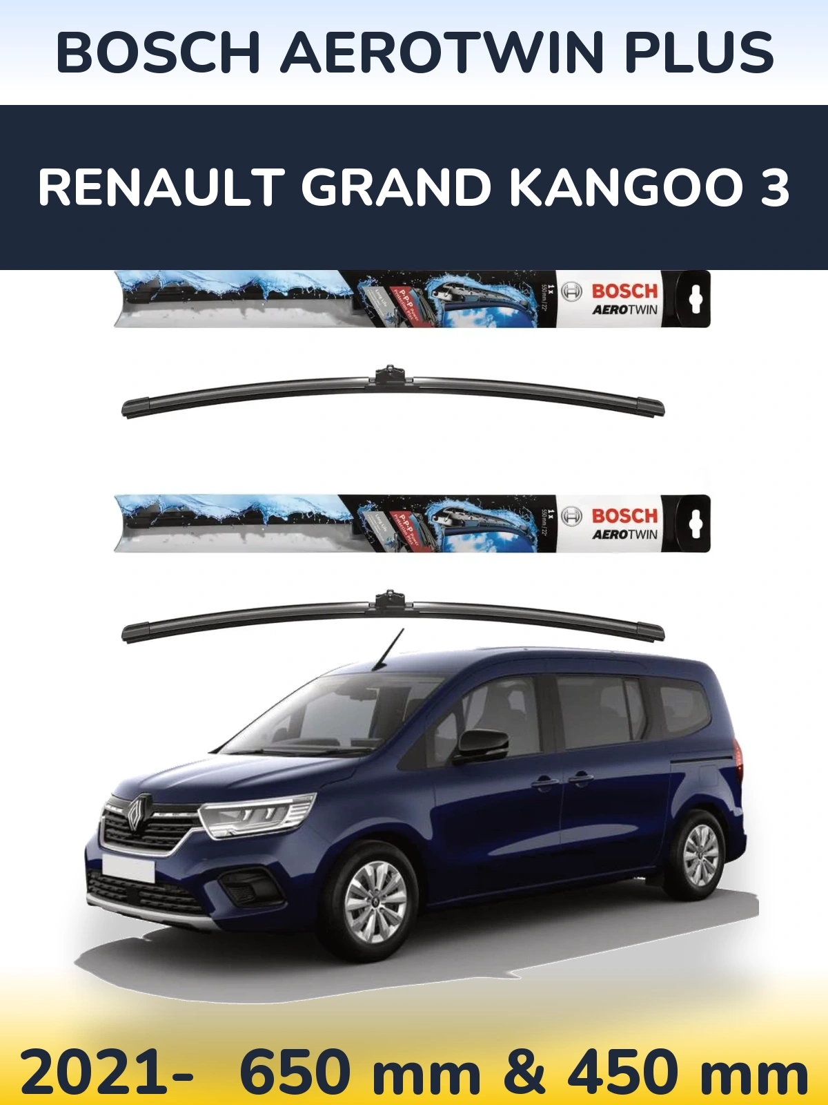 Ștergătoare BOSCH AeroTwin Plus pentru Renault Grand Kangoo 3