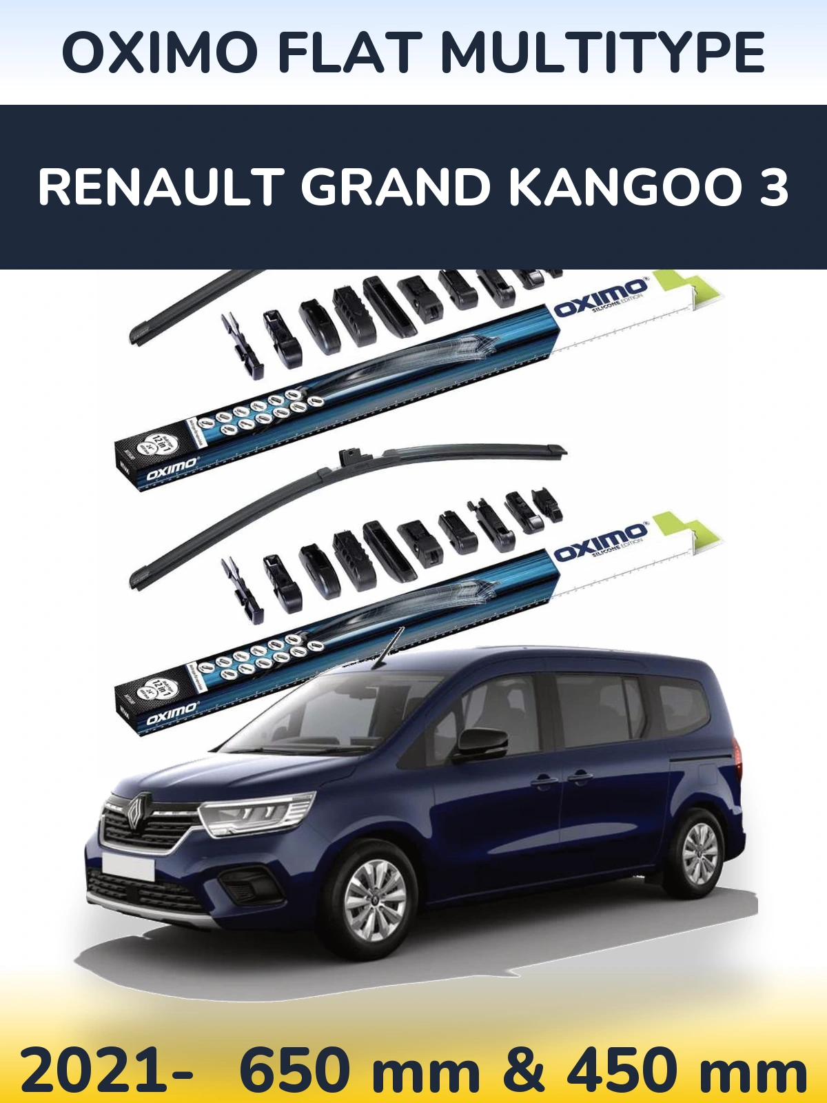 Ștergătoare Oximo Flat MultiTipe pentru Renault Grand Kangoo 3