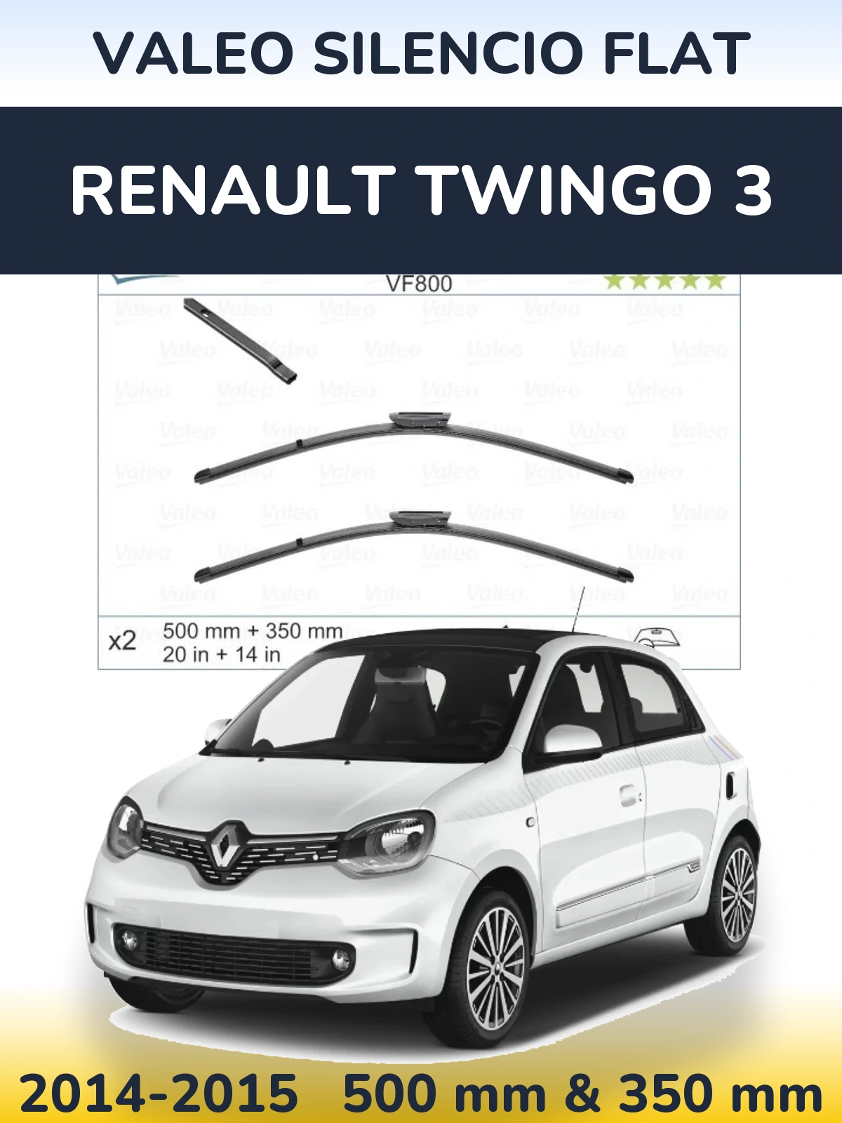 Ștergătoare Valeo Silencio Flat pentru Renault Twingo 3