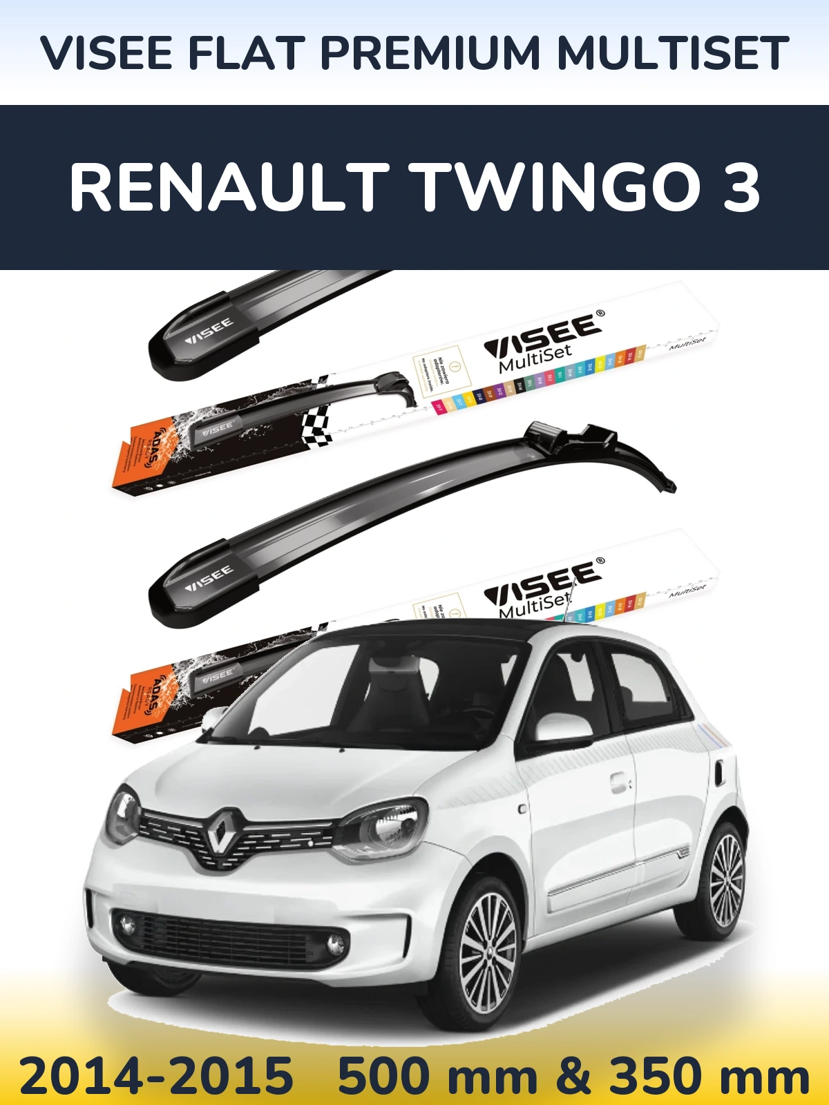 Ștergătoare VISEE FLAT PREMIUM MultiSet pentru Renault Twingo 3