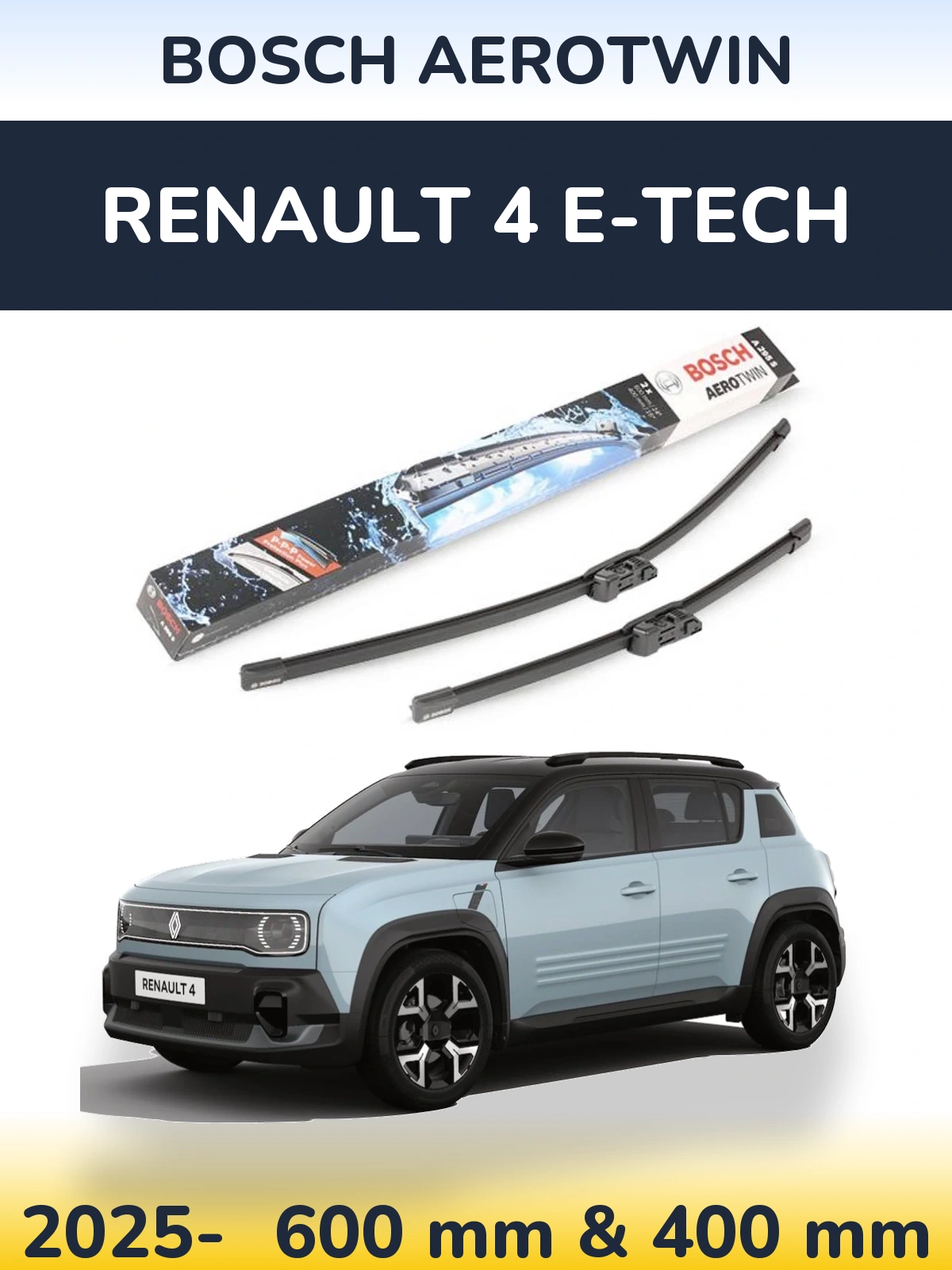 Ștergătoare BOSCH AeroTwin pentru Renault 4 E-Tech