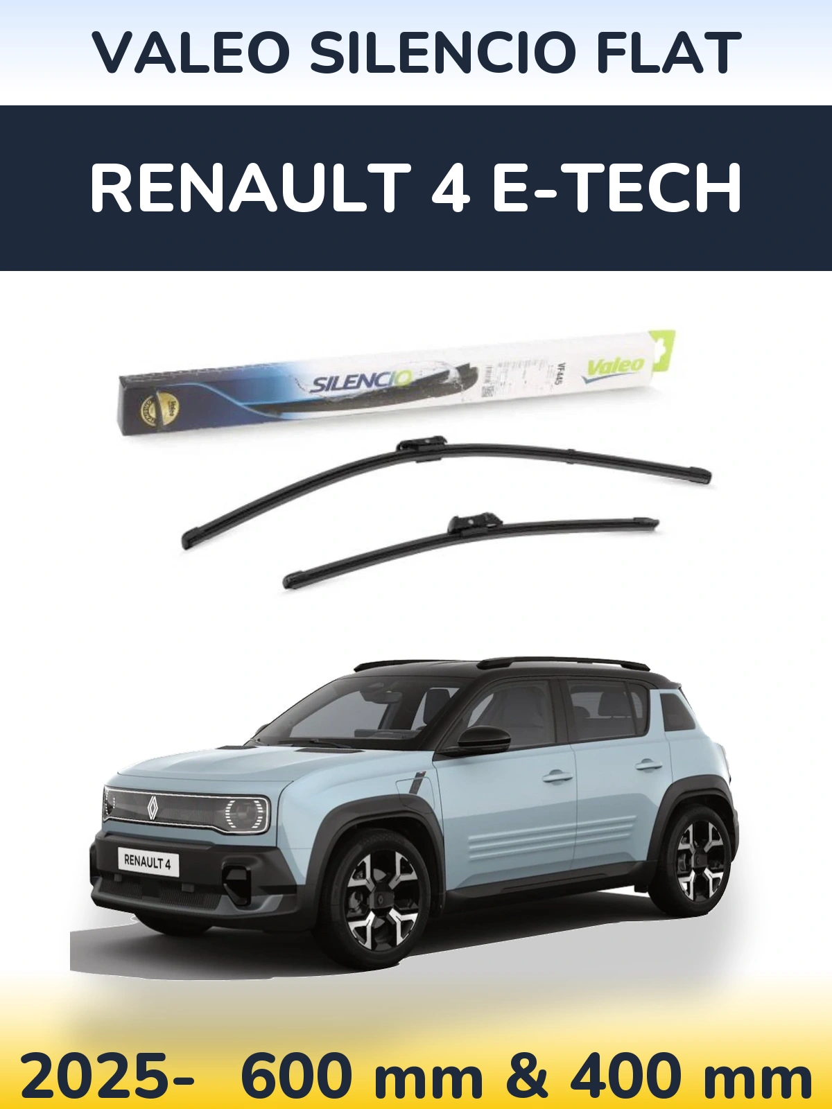Ștergătoare Valeo Silencio Flat pentru Renault 4 E-Tech