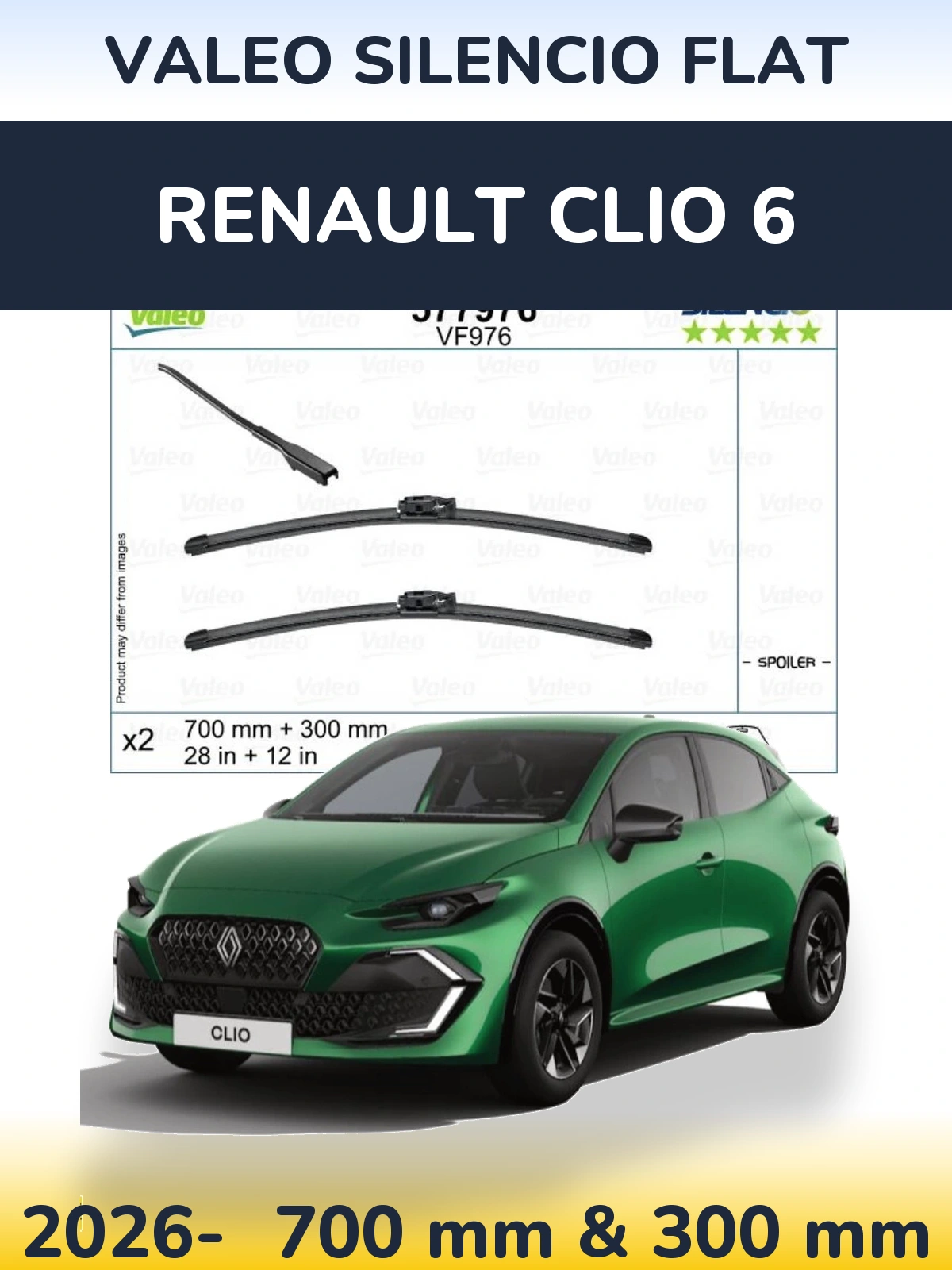 Ștergătoare Valeo Silencio Flat pentru Renault Clio 6