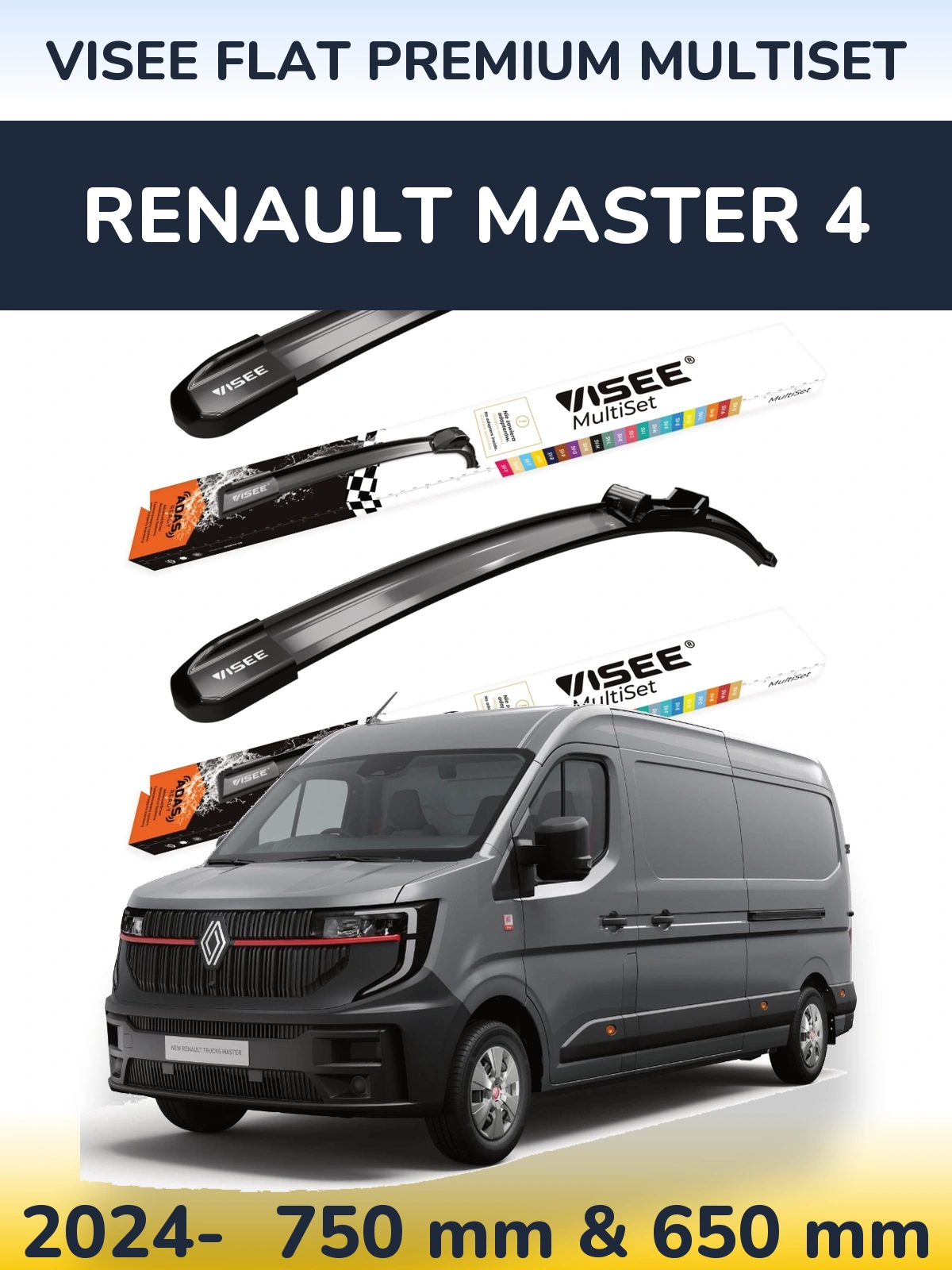 Ștergătoare VISEE FLAT PREMIUM MultiSet pentru Renault Master 4