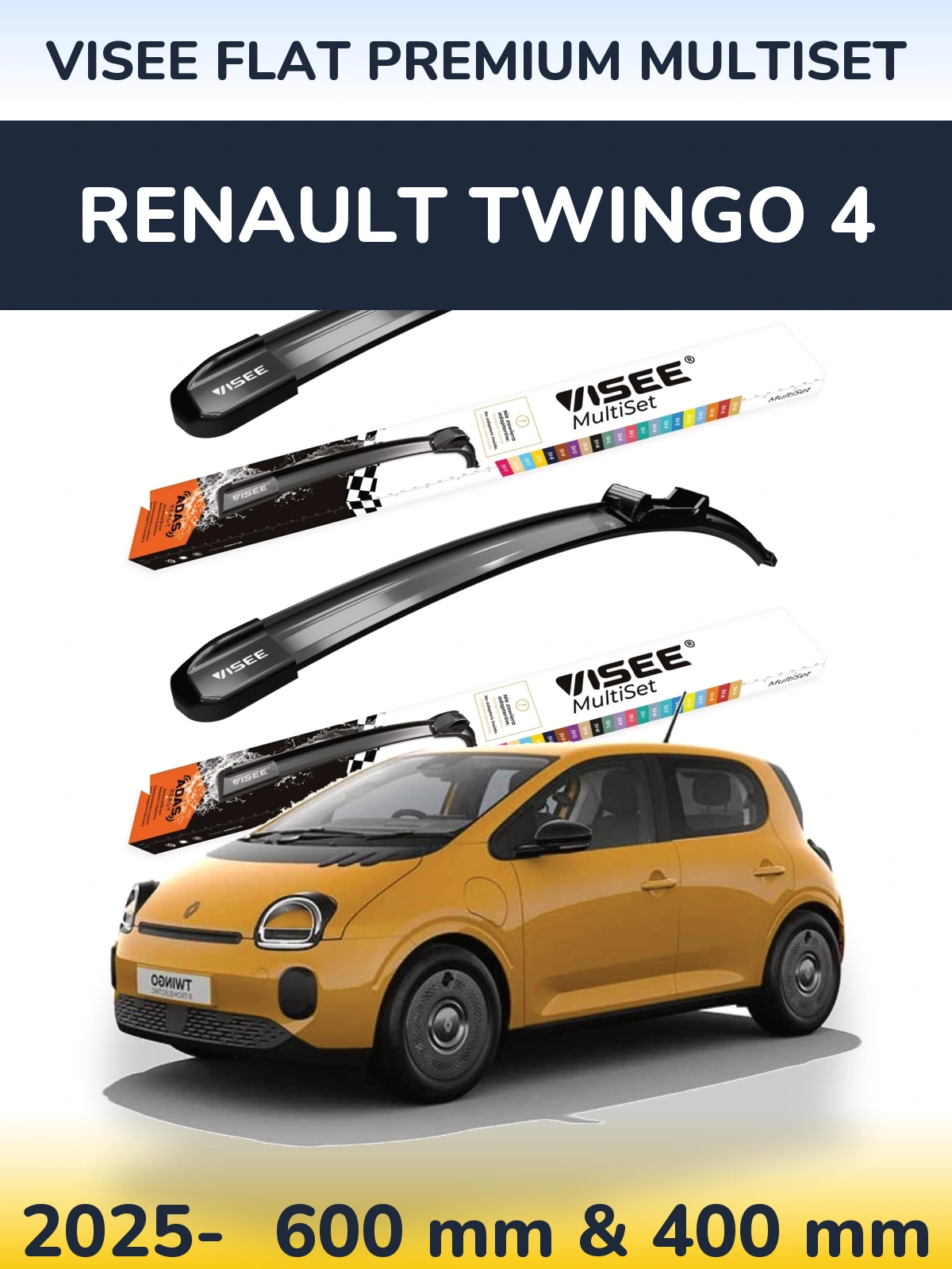 Ștergătoare VISEE FLAT PREMIUM MultiSet pentru Renault Twingo 4