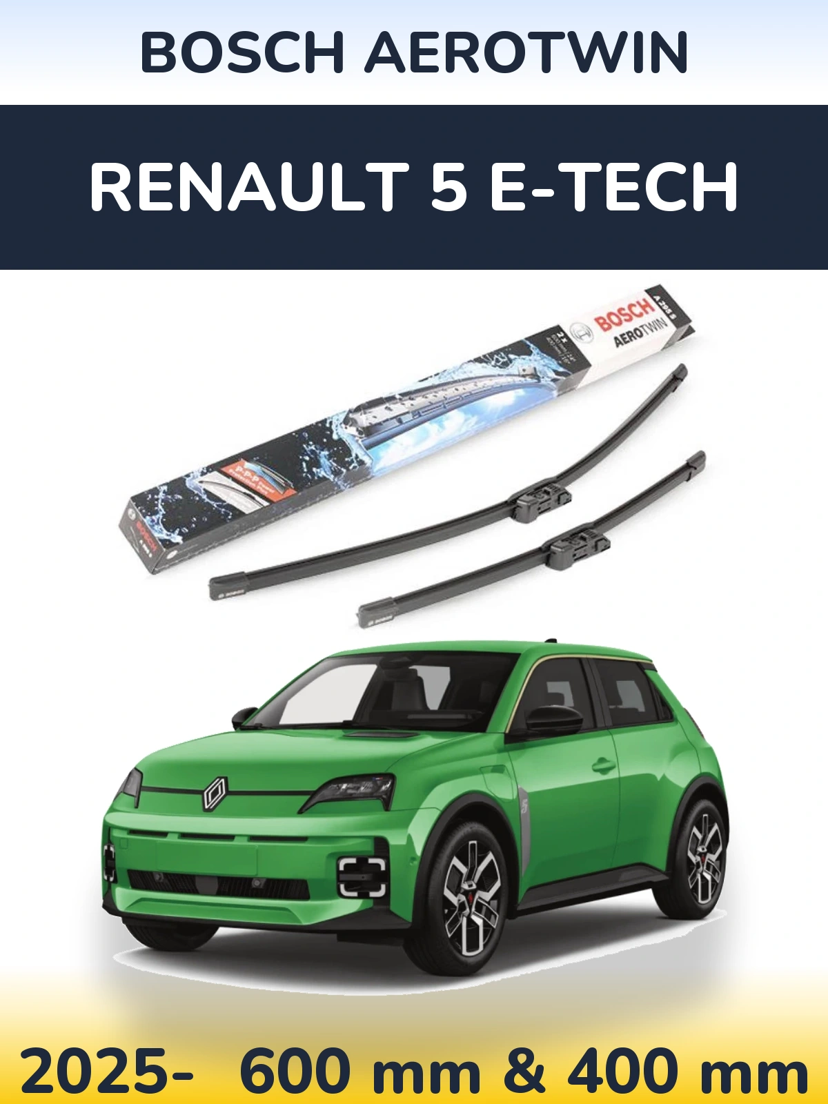 Ștergătoare BOSCH AeroTwin pentru Renault 5 E-Tech