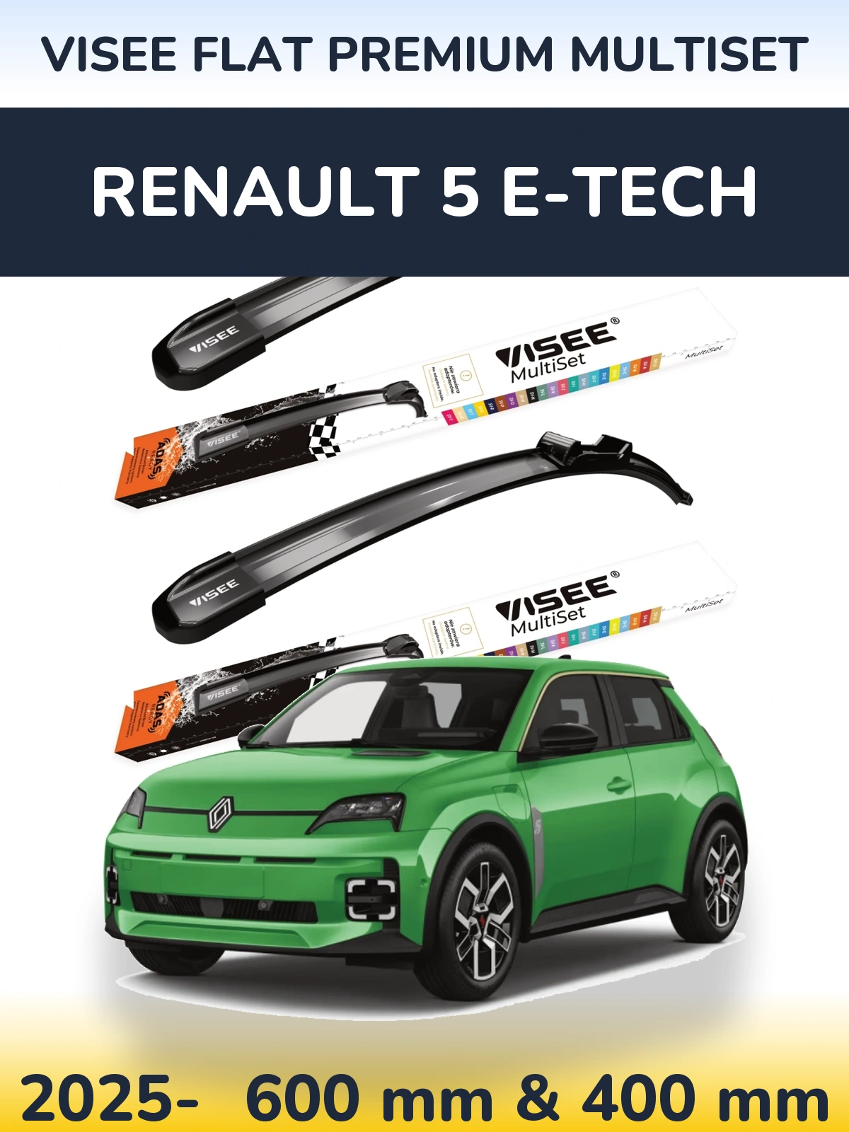 Ștergătoare VISEE FLAT PREMIUM MultiSet pentru Renault 5 E-Tech