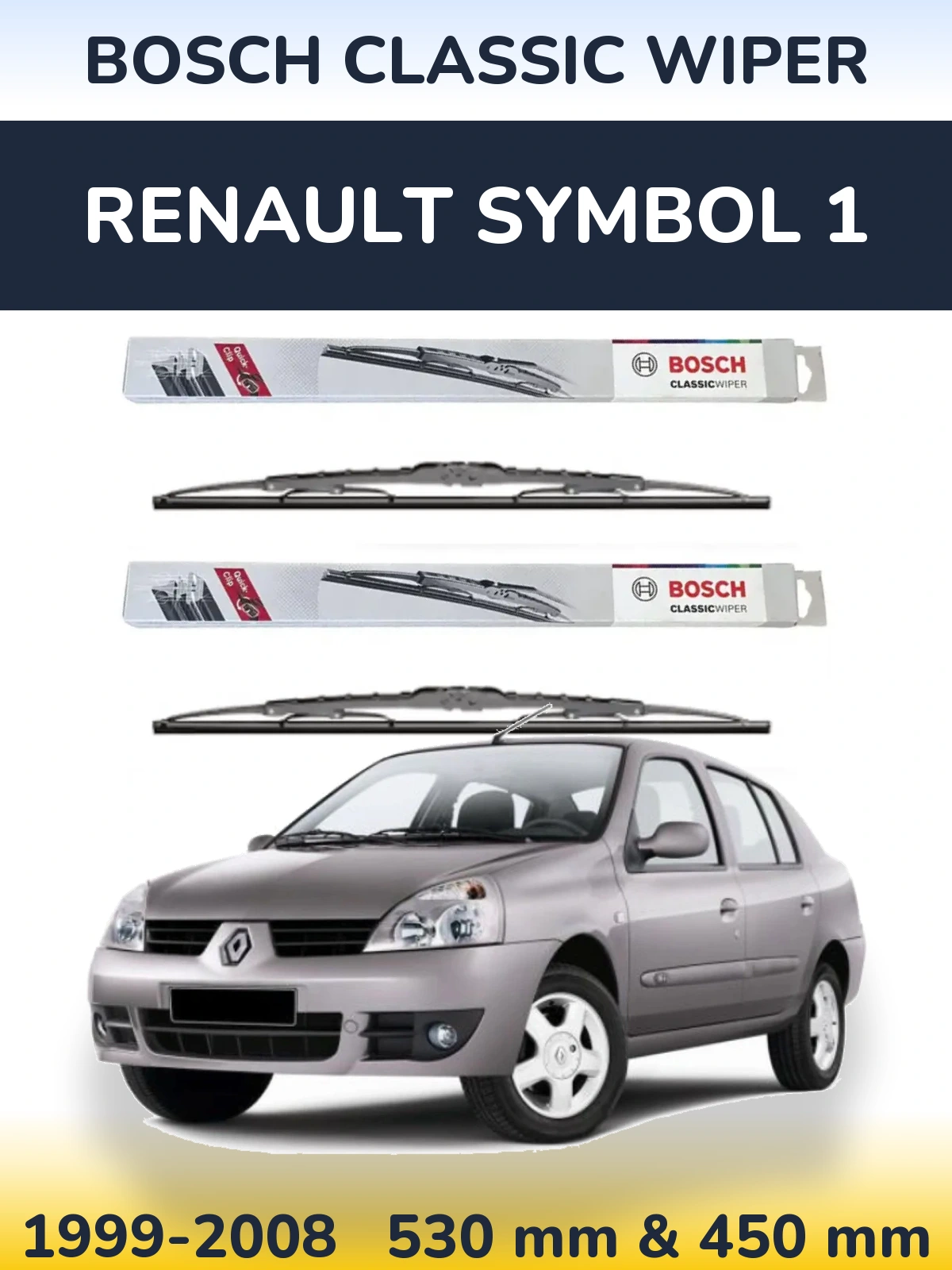 Ștergătoare BOSCH Classic Wiper pentru Renault Symbol 1