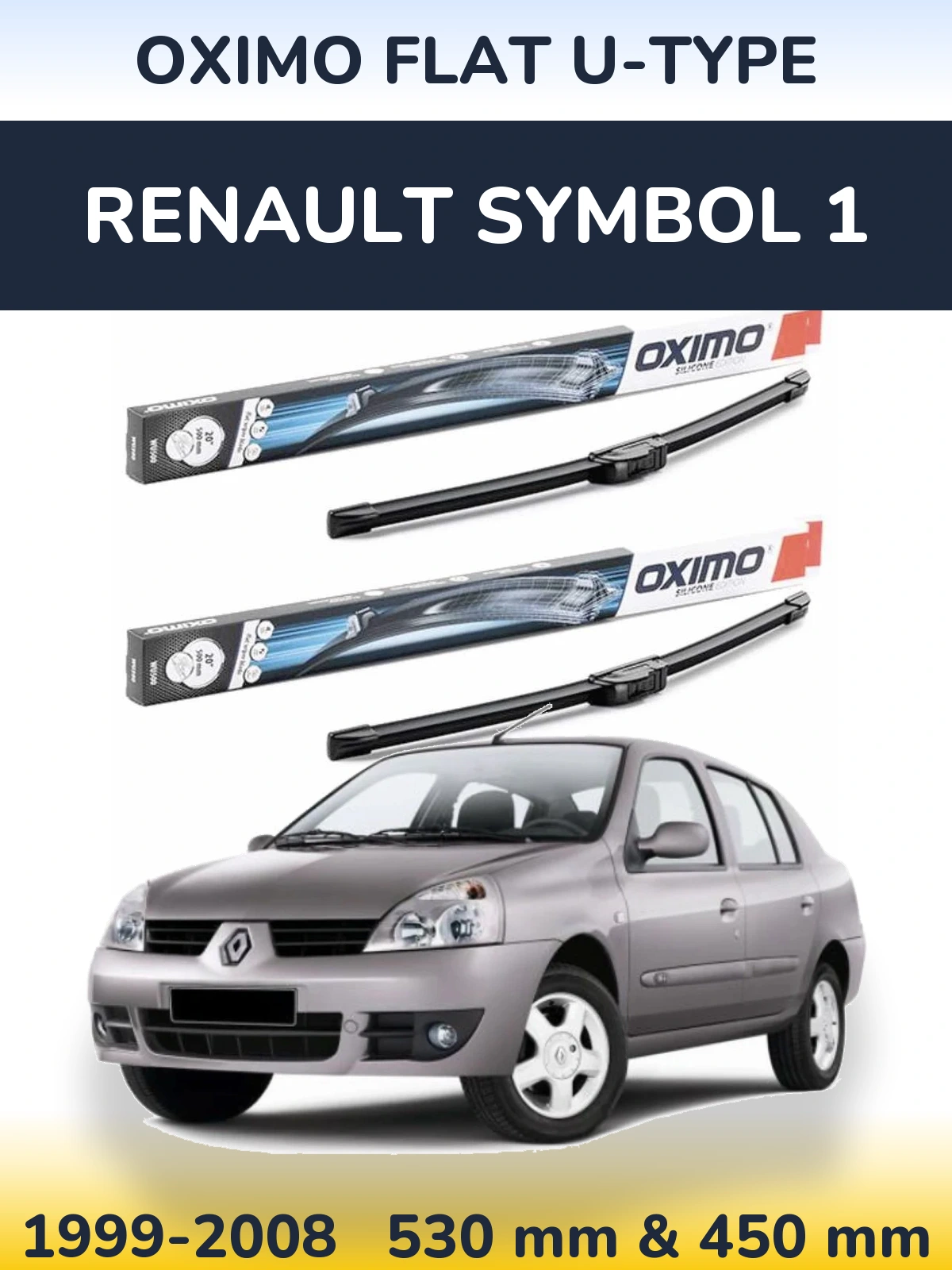Ștergătoare Oximo Flat U-type pentru Renault Symbol 1