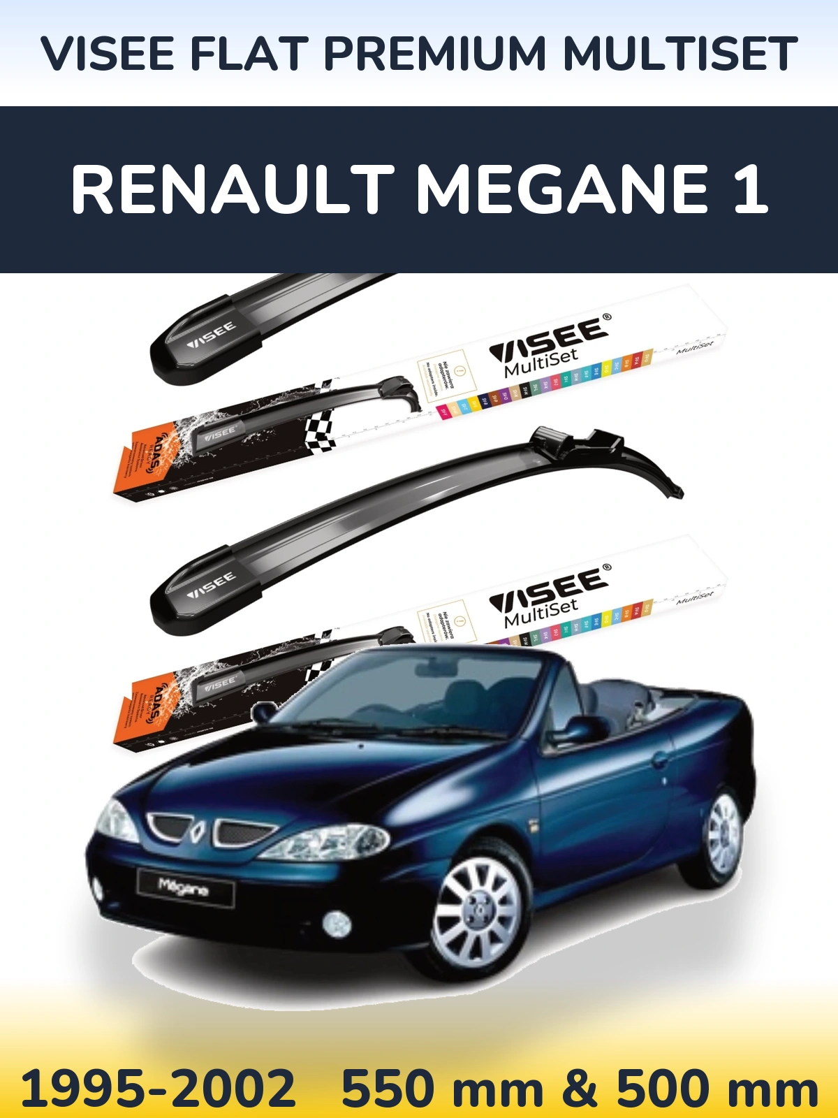 Ștergătoare VISEE FLAT PREMIUM MultiSet pentru Renault Megane 1
